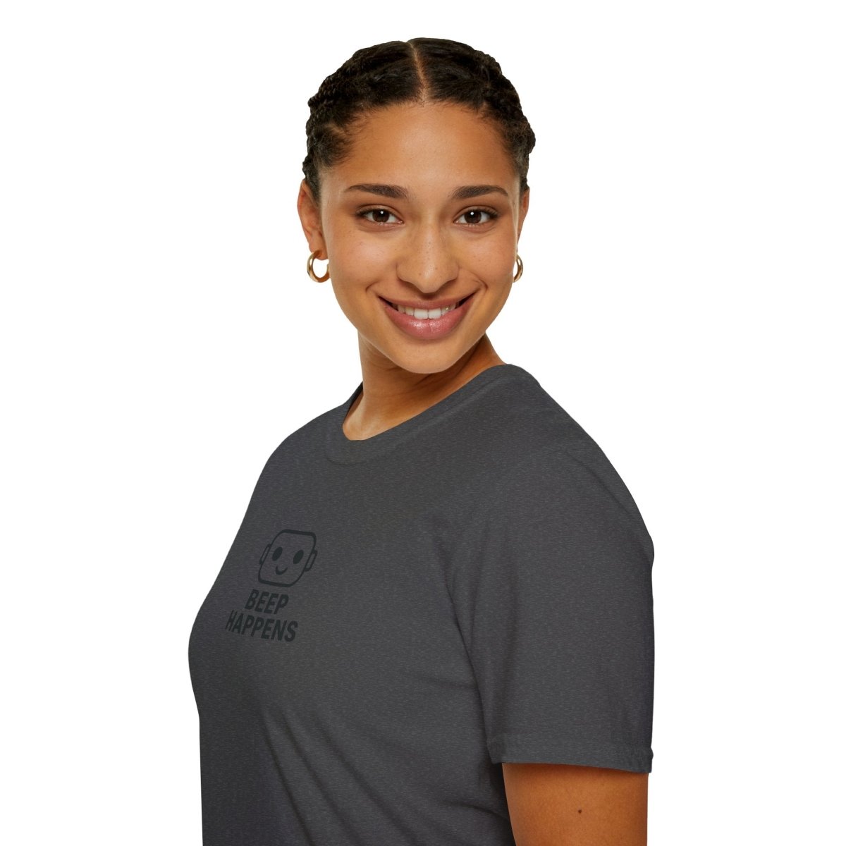 "Beep Happens" CW3 - Black Unisex Softstyle T-Shirt, Comfy Casual Tee, Everyday Wear, Gift for Him/Her, Birthday Shirt, Relaxed Fit Top - AI Tee Hero