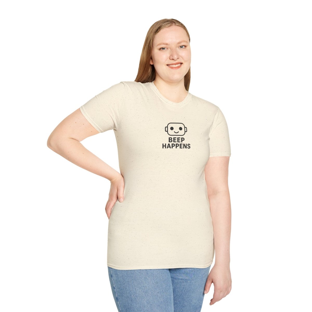 "Beep Happens" CW3 - Black Unisex Softstyle T-Shirt, Comfy Casual Tee, Everyday Wear, Gift for Him/Her, Birthday Shirt, Relaxed Fit Top - AI Tee Hero