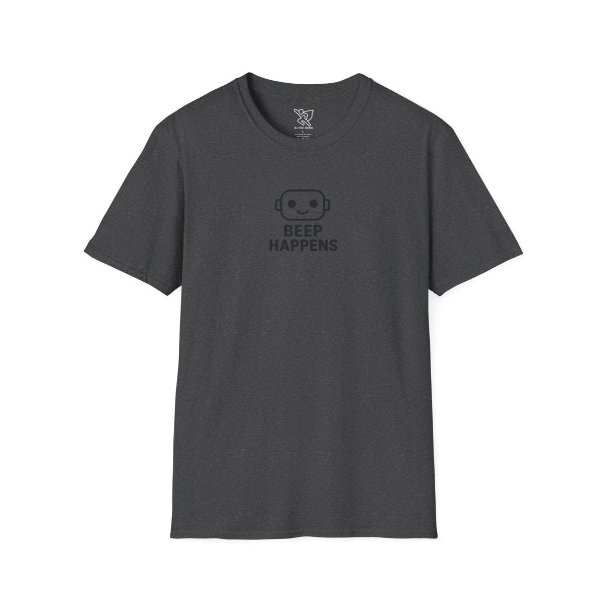 "Beep Happens" CW3 - Black Unisex Softstyle T-Shirt, Comfy Casual Tee, Everyday Wear, Gift for Him/Her, Birthday Shirt, Relaxed Fit Top - AI Tee Hero