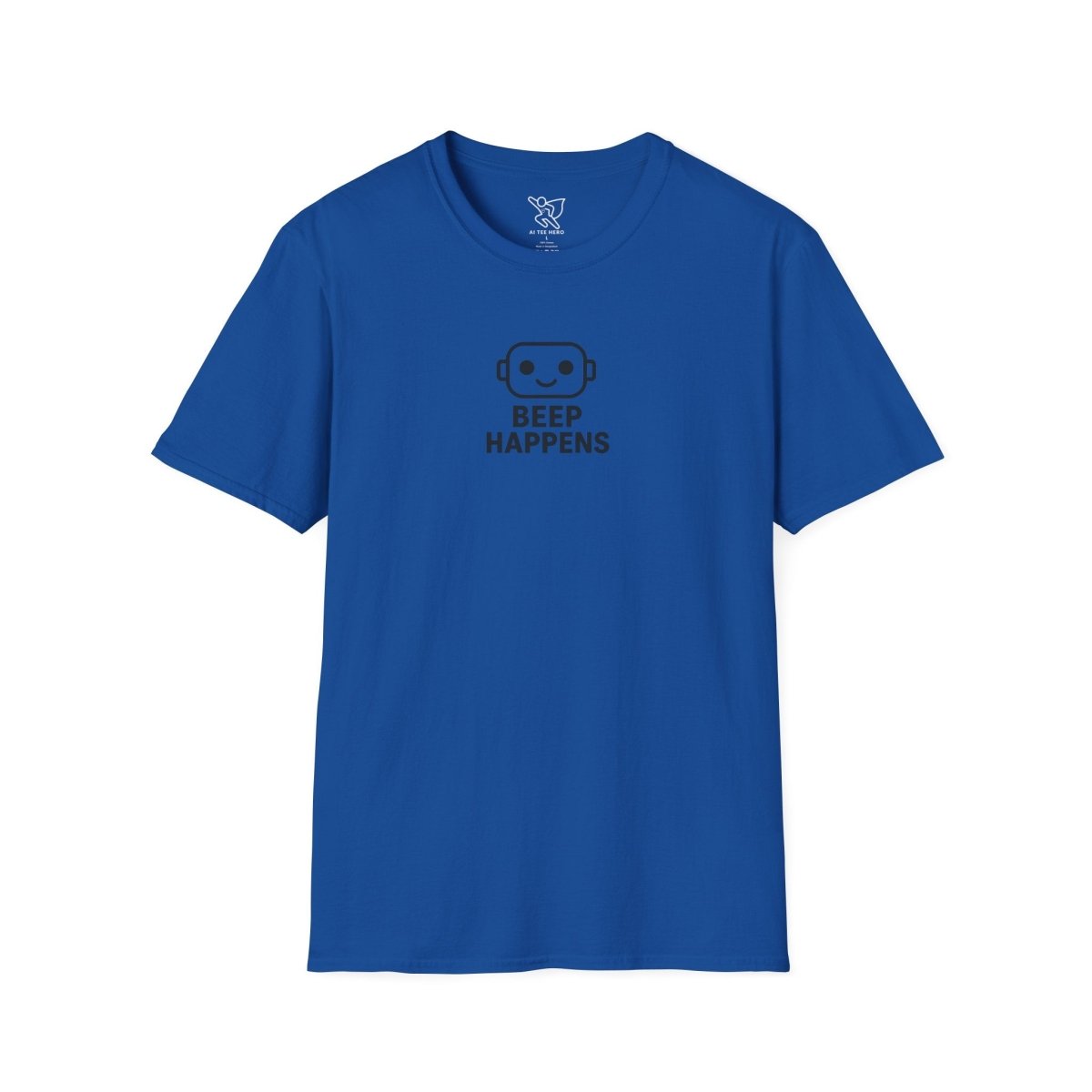 "Beep Happens" CW3 - Black Unisex Softstyle T-Shirt, Comfy Casual Tee, Everyday Wear, Gift for Him/Her, Birthday Shirt, Relaxed Fit Top - AI Tee Hero