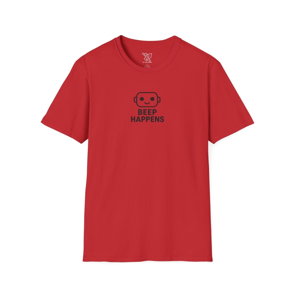 "Beep Happens" CW3 - Black Unisex Softstyle T-Shirt, Comfy Casual Tee, Everyday Wear, Gift for Him/Her, Birthday Shirt, Relaxed Fit Top - AI Tee Hero