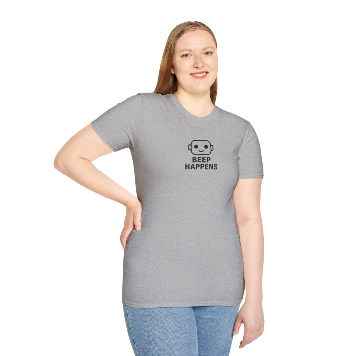 "Beep Happens" CW3 - Black Unisex Softstyle T-Shirt, Comfy Casual Tee, Everyday Wear, Gift for Him/Her, Birthday Shirt, Relaxed Fit Top - AI Tee Hero