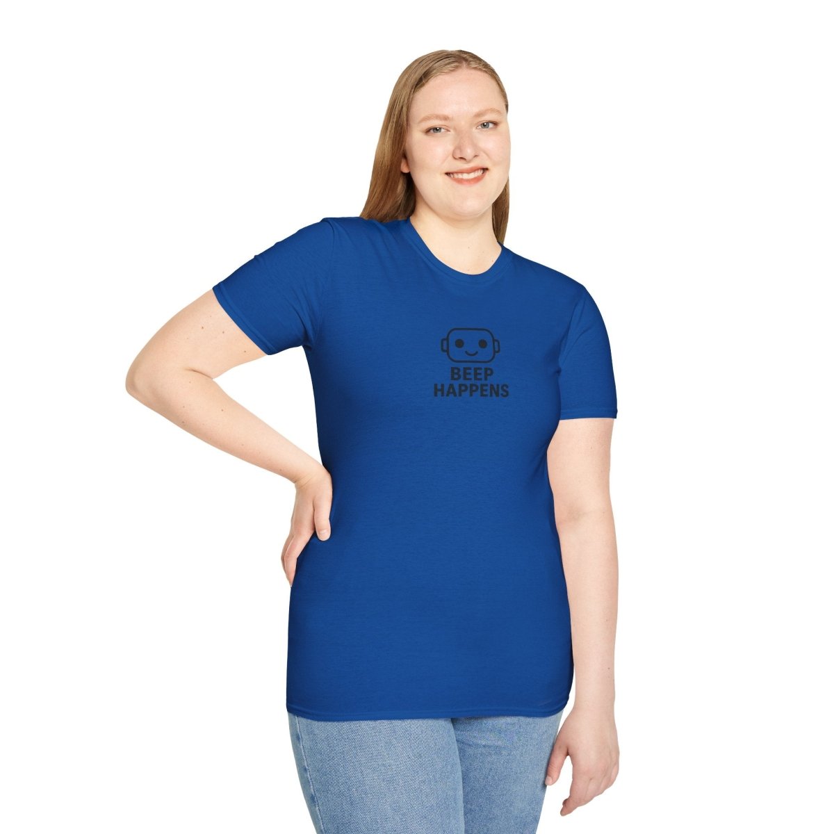 "Beep Happens" CW3 - Black Unisex Softstyle T-Shirt, Comfy Casual Tee, Everyday Wear, Gift for Him/Her, Birthday Shirt, Relaxed Fit Top - AI Tee Hero