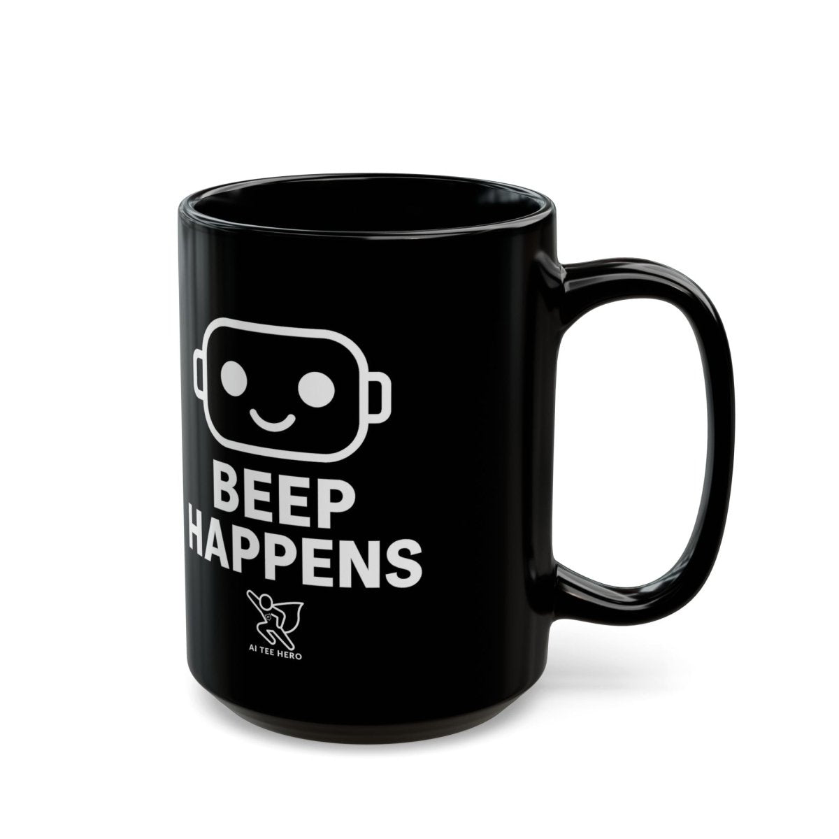 "Beep Happens" Gift for Tech Lovers, Programmers, Birthdays, Office Decor, Humor Coffee Mug - AI Tee Hero
