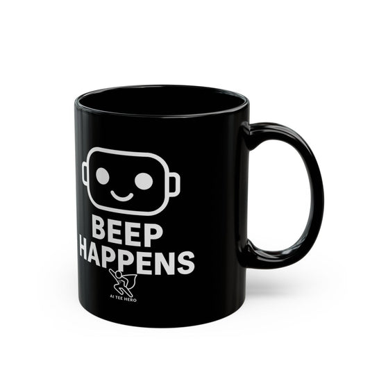 "Beep Happens" Gift for Tech Lovers, Programmers, Birthdays, Office Decor, Humor Coffee Mug - AI Tee Hero