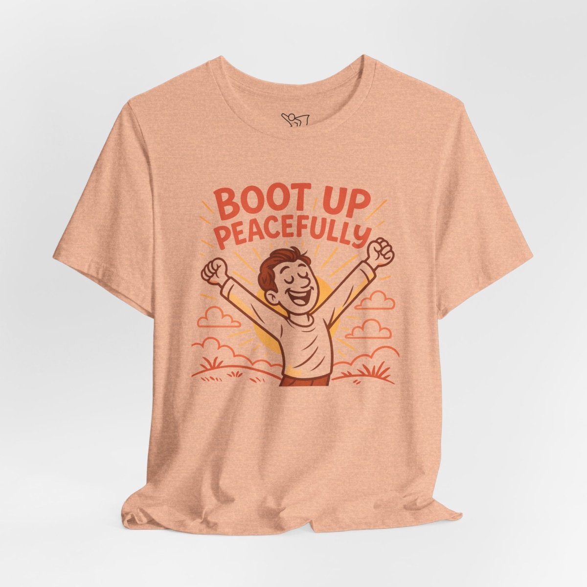"Boot Up Peacefully" Comfortably Cool Shirt for Tech Lovers, Gift for Gamers, Chill Vibe Style, Relaxed Fit Top - MINDSet Collection - AI Tee Hero