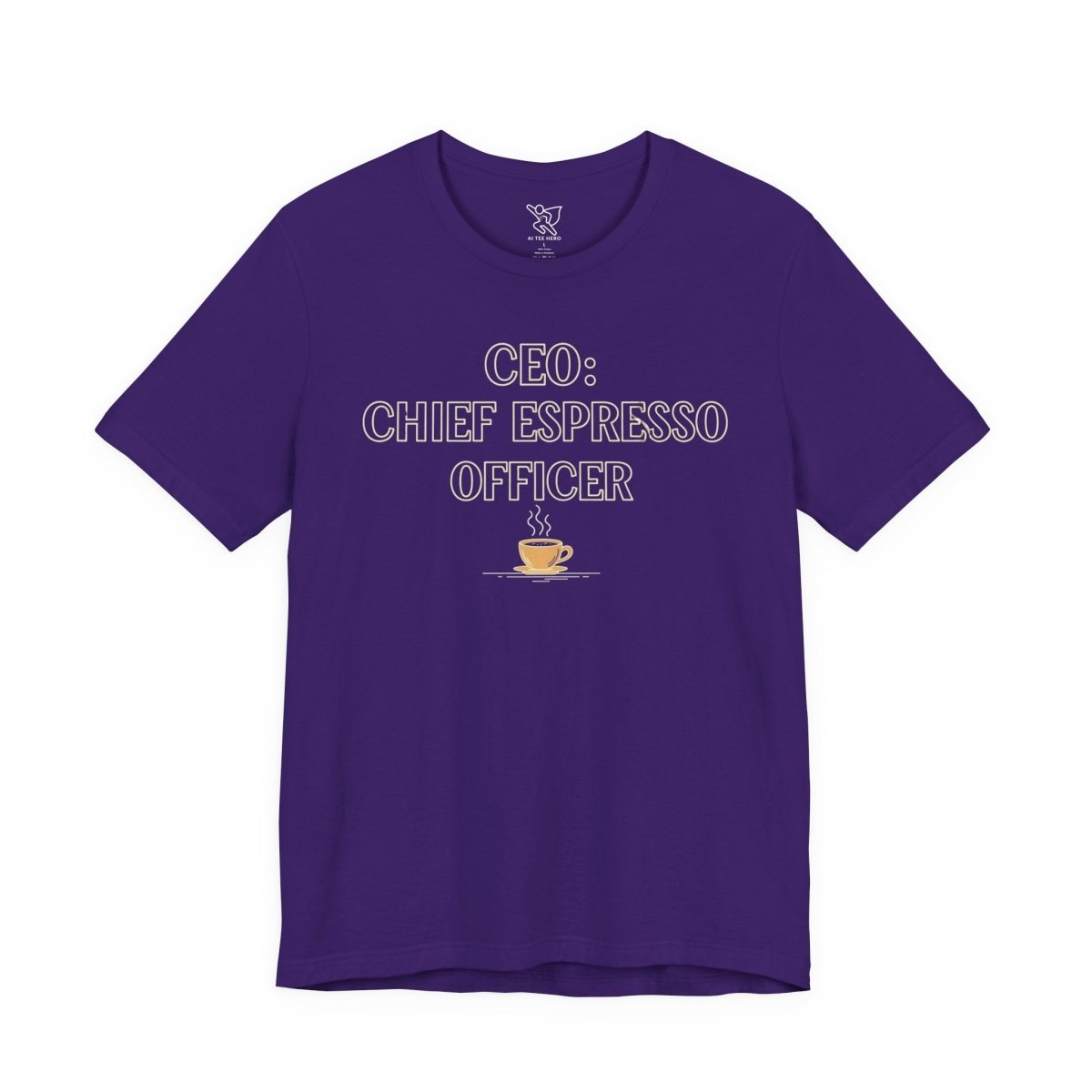 "CEO: Chief Espresso Officer" CW - 1 Unisex Jersey T-Shirt for Baristas, Funny Coffee Shirt for Gifts, Perfect for Birthdays, Coffee Shop Outfits - AI Tee Hero