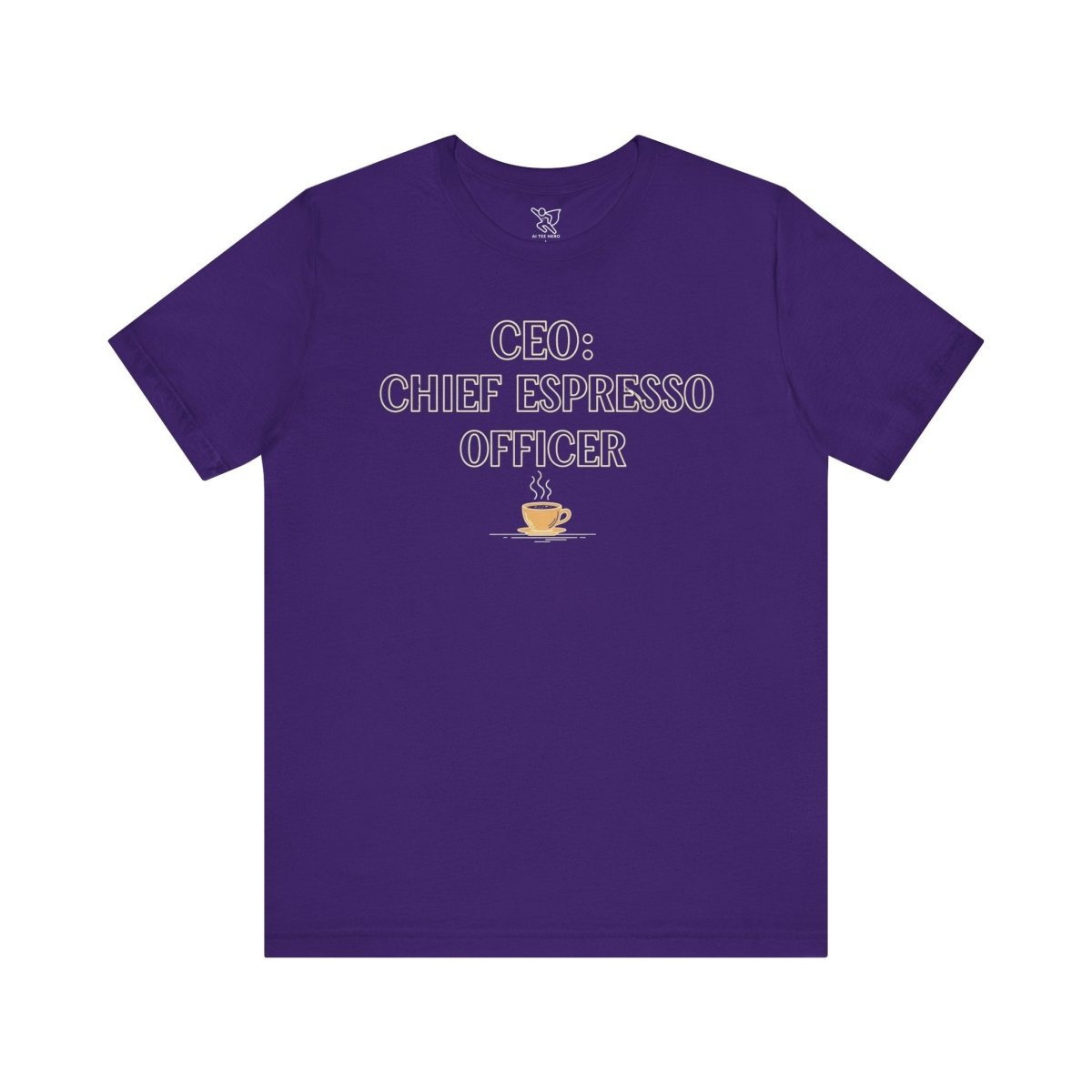 "CEO: Chief Espresso Officer" CW - 1 Unisex Jersey T-Shirt for Baristas, Funny Coffee Shirt for Gifts, Perfect for Birthdays, Coffee Shop Outfits - AI Tee Hero