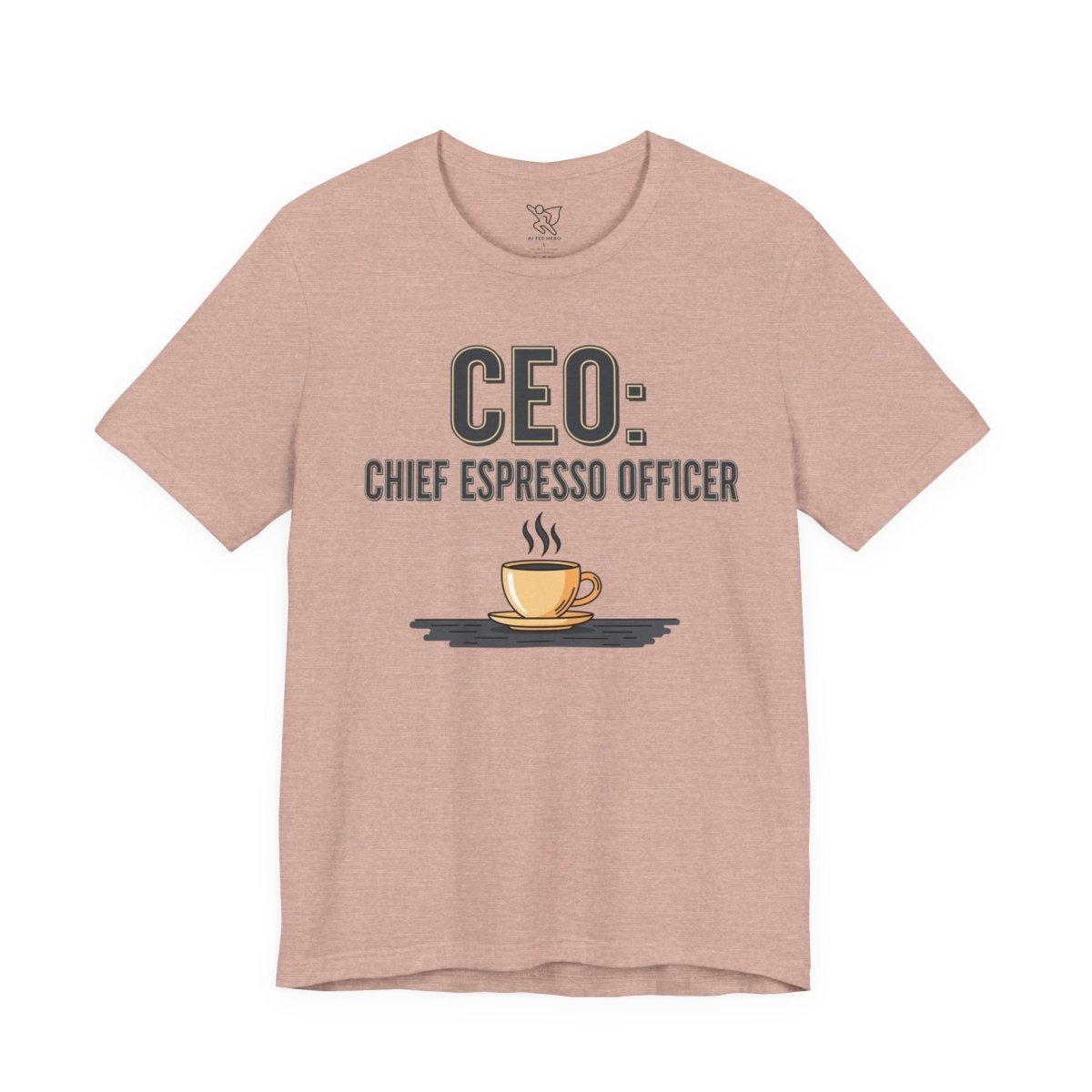 "CEO: Chief Espresso Officer" CW - 2 Unisex Jersey T-Shirt for Baristas, Funny Coffee Shirt for Gifts, Perfect for Birthdays, Coffee Shop Outfits - AI Tee Hero