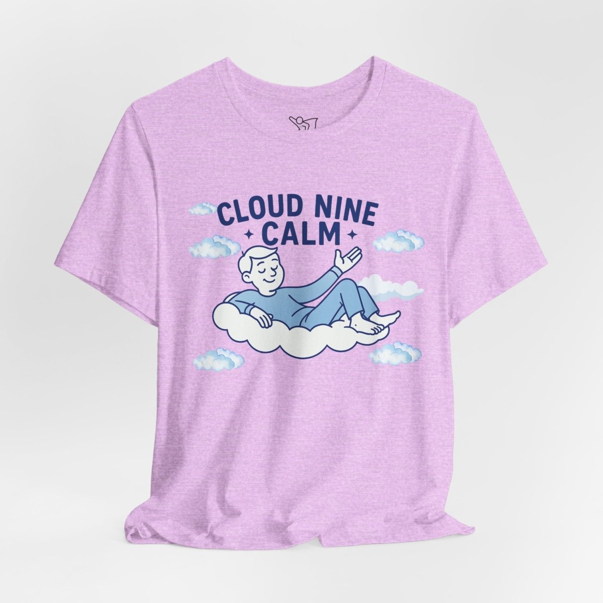 "Cloud Nine Calm" Relaxed Unisex Jersey Short Sleeve T-Shirt, Gift for Mindfulness, Cozy Fashion, Casual Wear, Relaxation Outfit - CW1 MINDSet Collection - AI Tee Hero