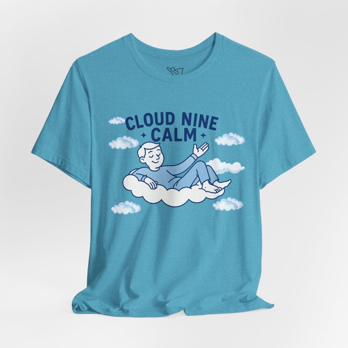 "Cloud Nine Calm" Relaxed Unisex Jersey Short Sleeve T-Shirt, Gift for Mindfulness, Cozy Fashion, Casual Wear, Relaxation Outfit - CW1 MINDSet Collection - AI Tee Hero