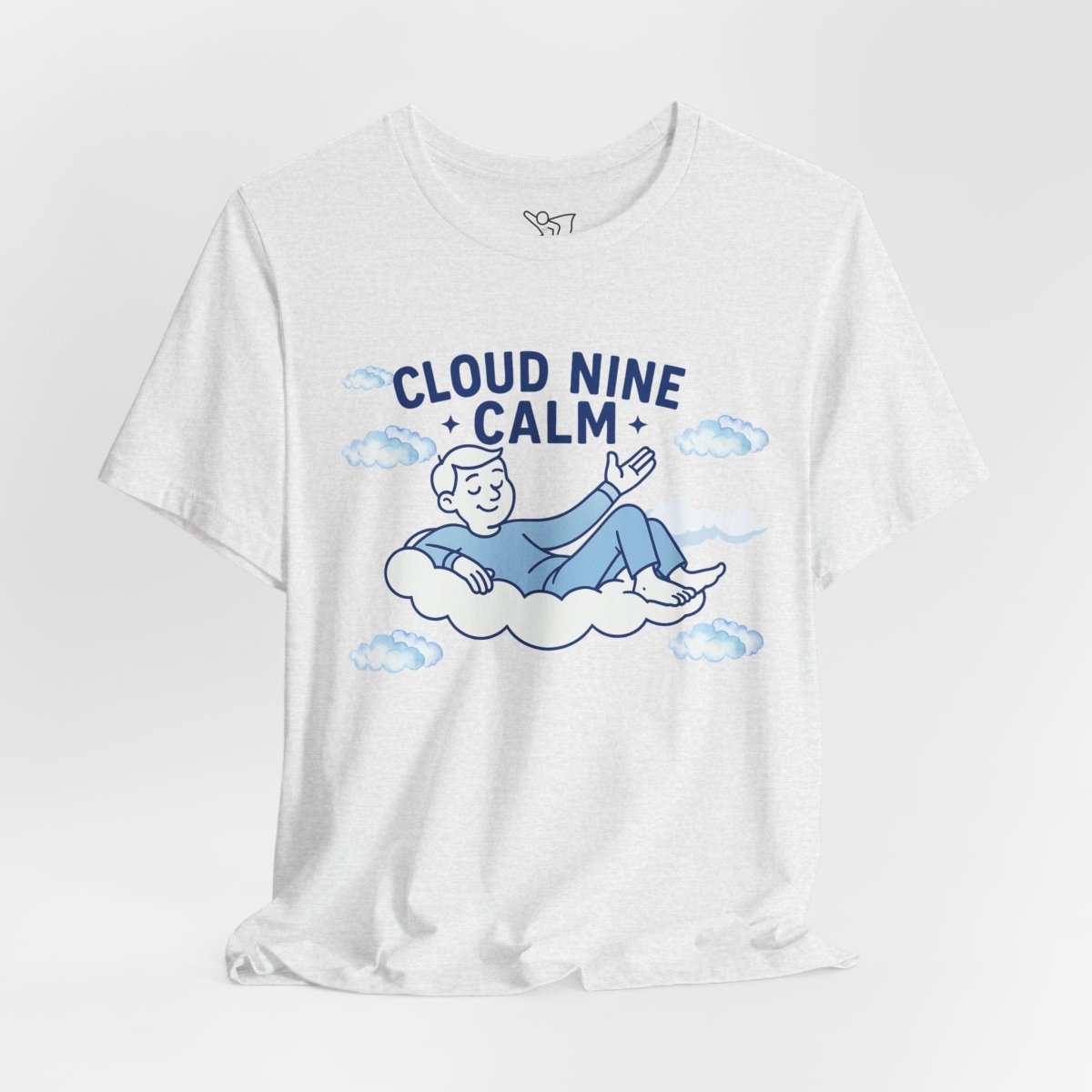 "Cloud Nine Calm" Relaxed Unisex Jersey Short Sleeve T-Shirt, Gift for Mindfulness, Cozy Fashion, Casual Wear, Relaxation Outfit - CW1 MINDSet Collection - AI Tee Hero