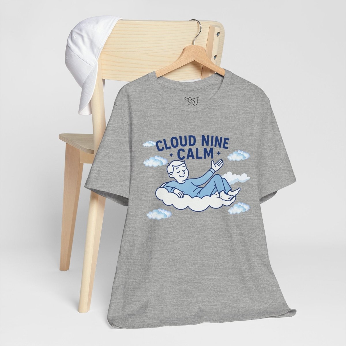 "Cloud Nine Calm" Relaxed Unisex Jersey Short Sleeve T-Shirt, Gift for Mindfulness, Cozy Fashion, Casual Wear, Relaxation Outfit - CW1 MINDSet Collection - AI Tee Hero