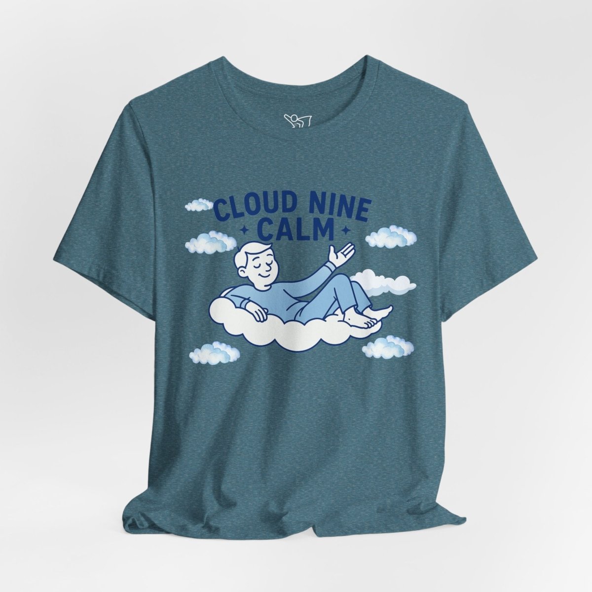 "Cloud Nine Calm" Relaxed Unisex Jersey Short Sleeve T-Shirt, Gift for Mindfulness, Cozy Fashion, Casual Wear, Relaxation Outfit - CW1 MINDSet Collection - AI Tee Hero