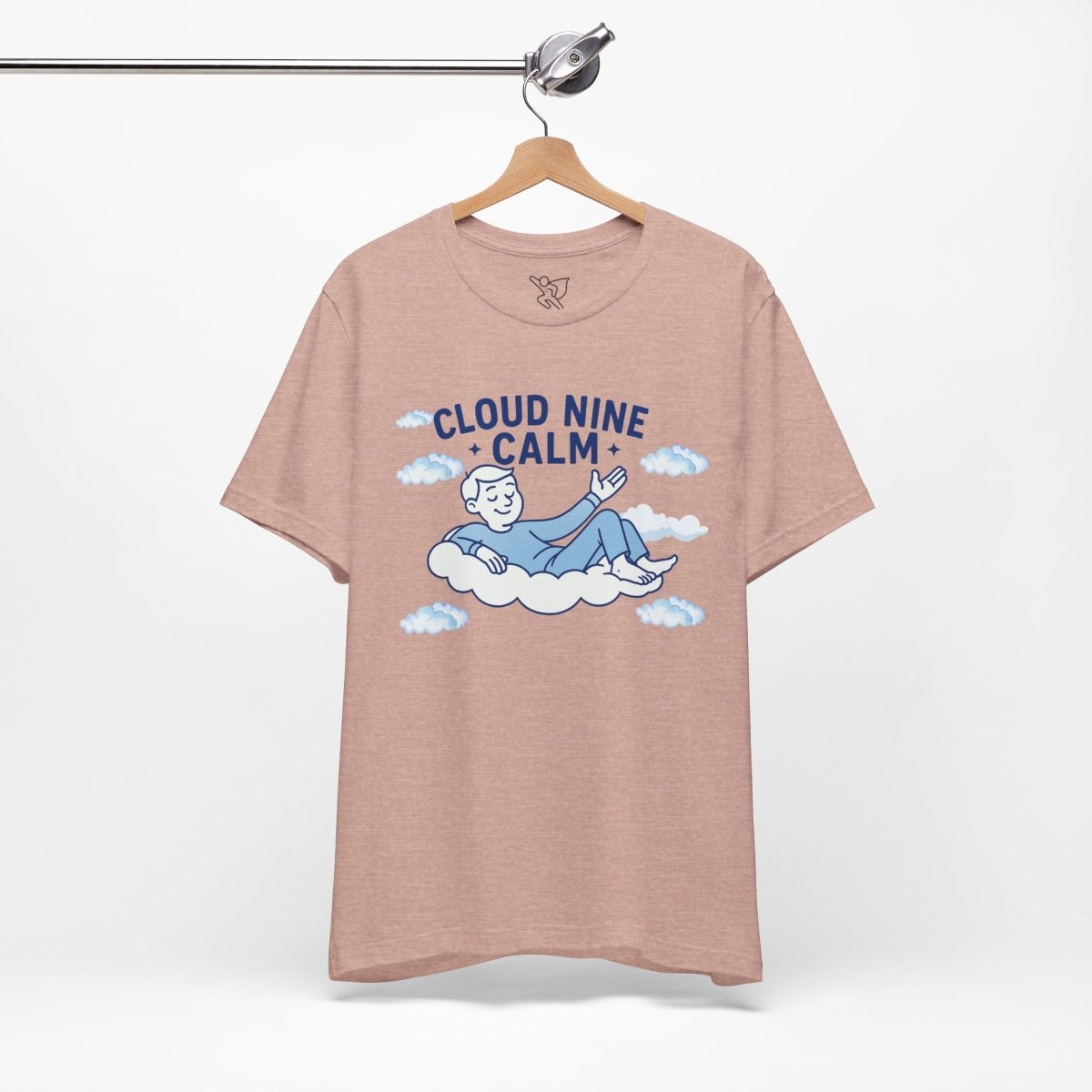"Cloud Nine Calm" Relaxed Unisex Jersey Short Sleeve T-Shirt, Gift for Mindfulness, Cozy Fashion, Casual Wear, Relaxation Outfit - CW1 MINDSet Collection - AI Tee Hero