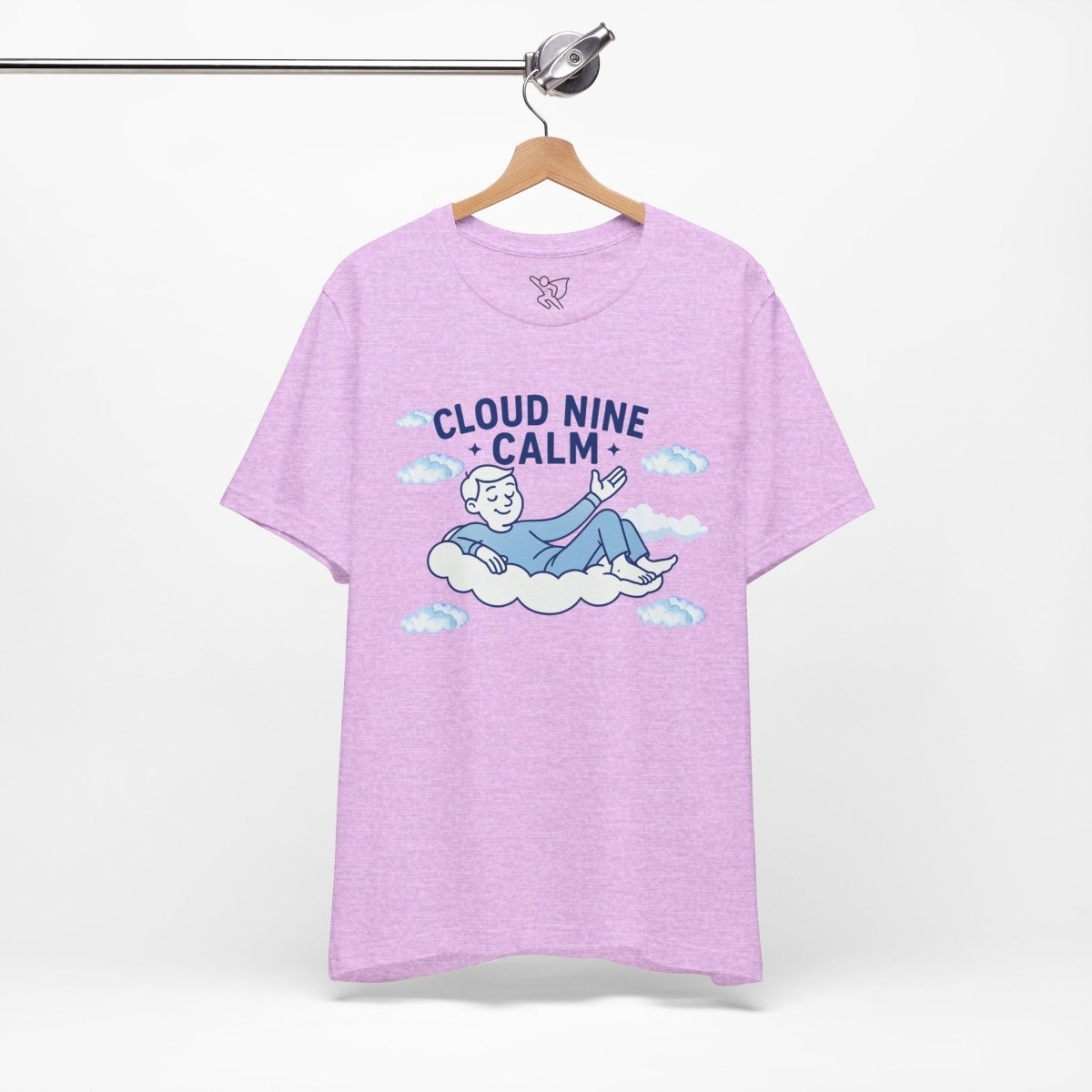"Cloud Nine Calm" Relaxed Unisex Jersey Short Sleeve T-Shirt, Gift for Mindfulness, Cozy Fashion, Casual Wear, Relaxation Outfit - CW1 MINDSet Collection - AI Tee Hero