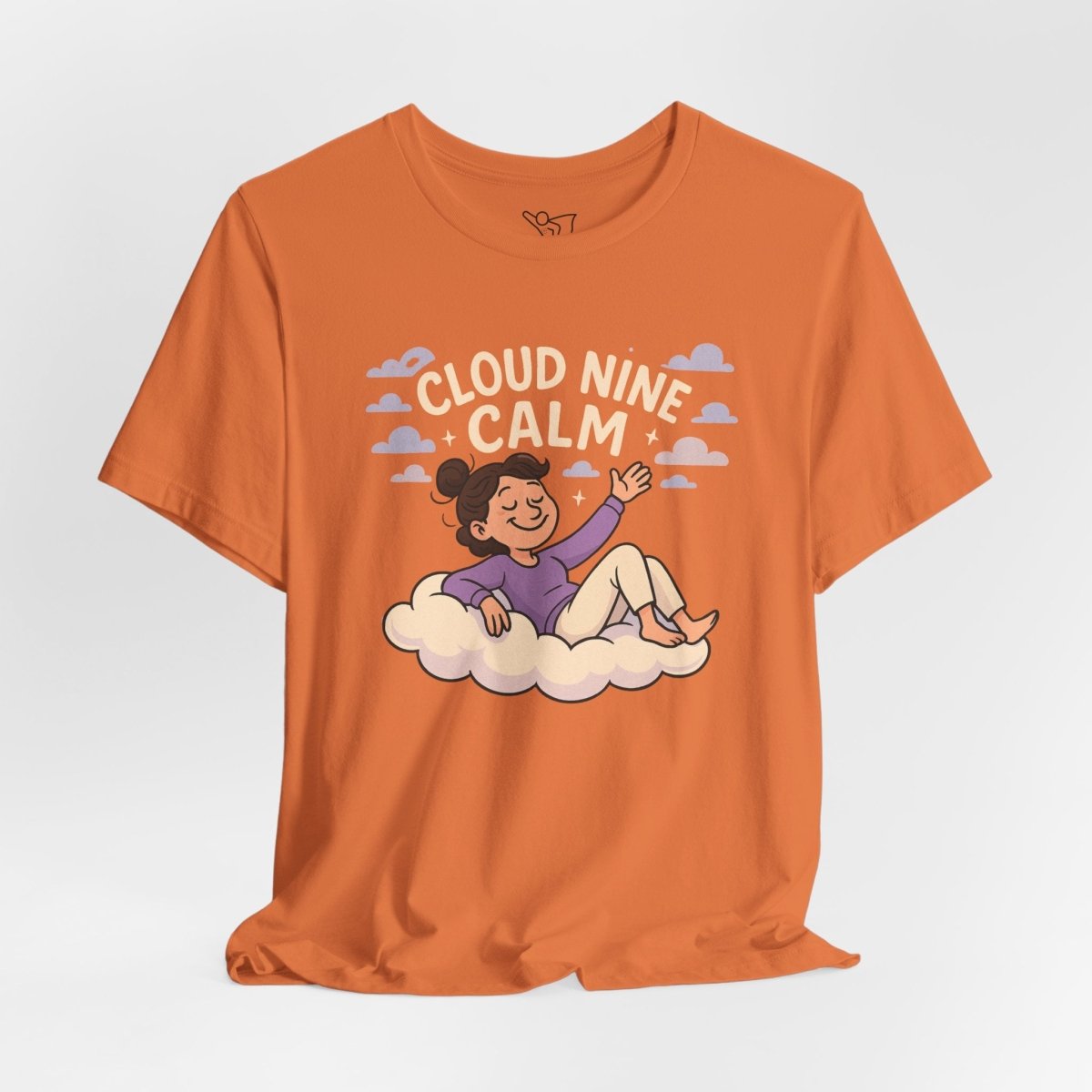 "Cloud Nine Calm" Relaxed Unisex Jersey Short Sleeve T-Shirt, Gift for Mindfulness, Cozy Fashion, Casual Wear, Relaxation Outfit - CW2 MINDSet Collection - AI Tee Hero