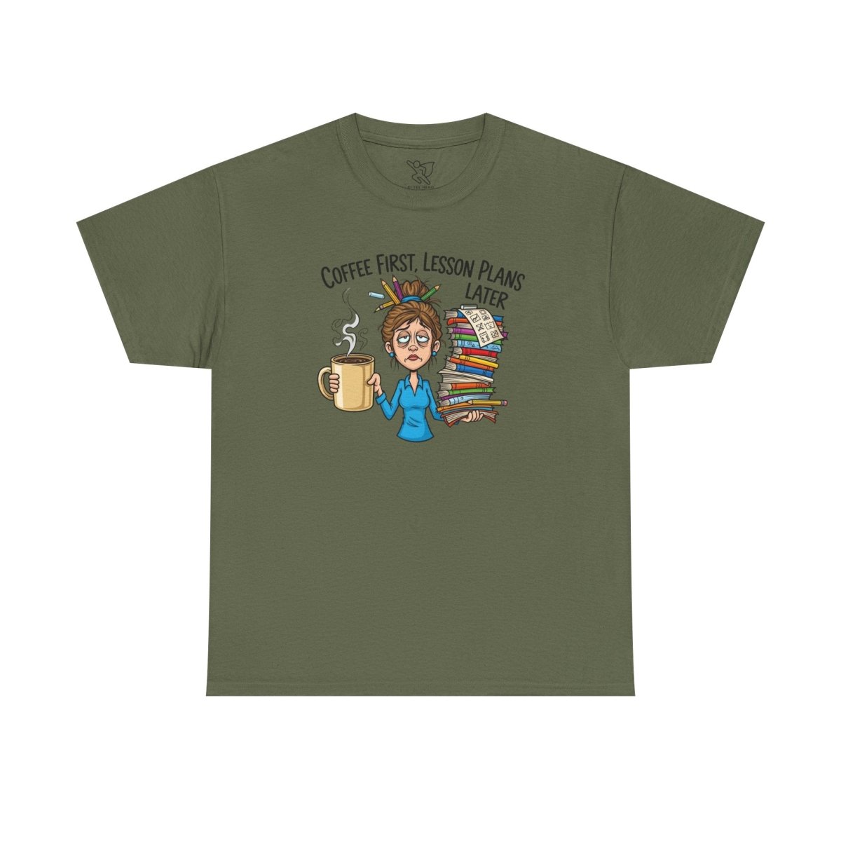 "Coffee First, Lesson Plans Later." CW 2 - Unisex Tee, Funny Teacher Shirt, Lesson Plans Later Tee, Gift for Educators, School Humor Apparel - AI Tee Hero