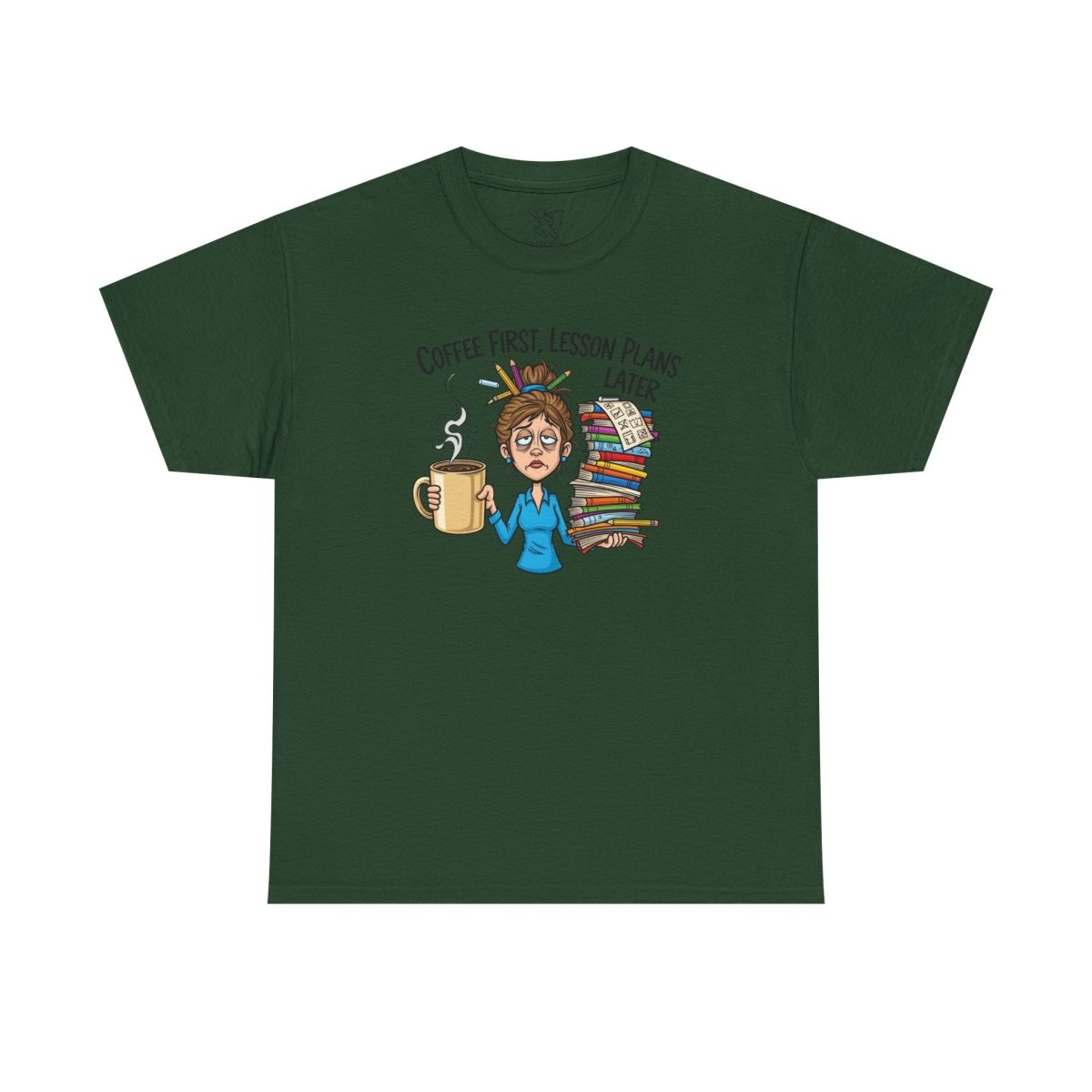"Coffee First, Lesson Plans Later." CW 2 - Unisex Tee, Funny Teacher Shirt, Lesson Plans Later Tee, Gift for Educators, School Humor Apparel - AI Tee Hero