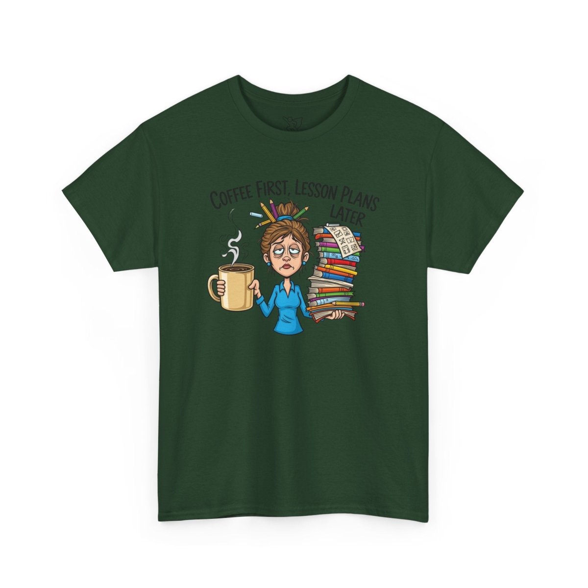 "Coffee First, Lesson Plans Later." CW 2 - Unisex Tee, Funny Teacher Shirt, Lesson Plans Later Tee, Gift for Educators, School Humor Apparel - AI Tee Hero