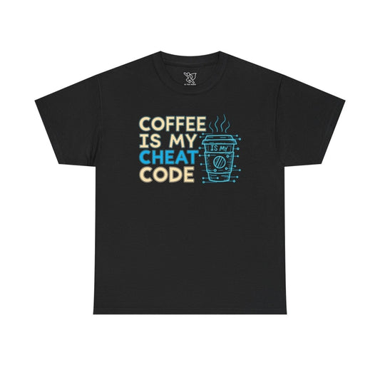 "Coffee is My Cheat Code" CW - 1 Coffee Lover's Unisex Heavy Cotton Tee, Perfect for Casual Wear, Gifts for Friends, Coffee Obsessed, Everyday Comfort - AI Tee Hero