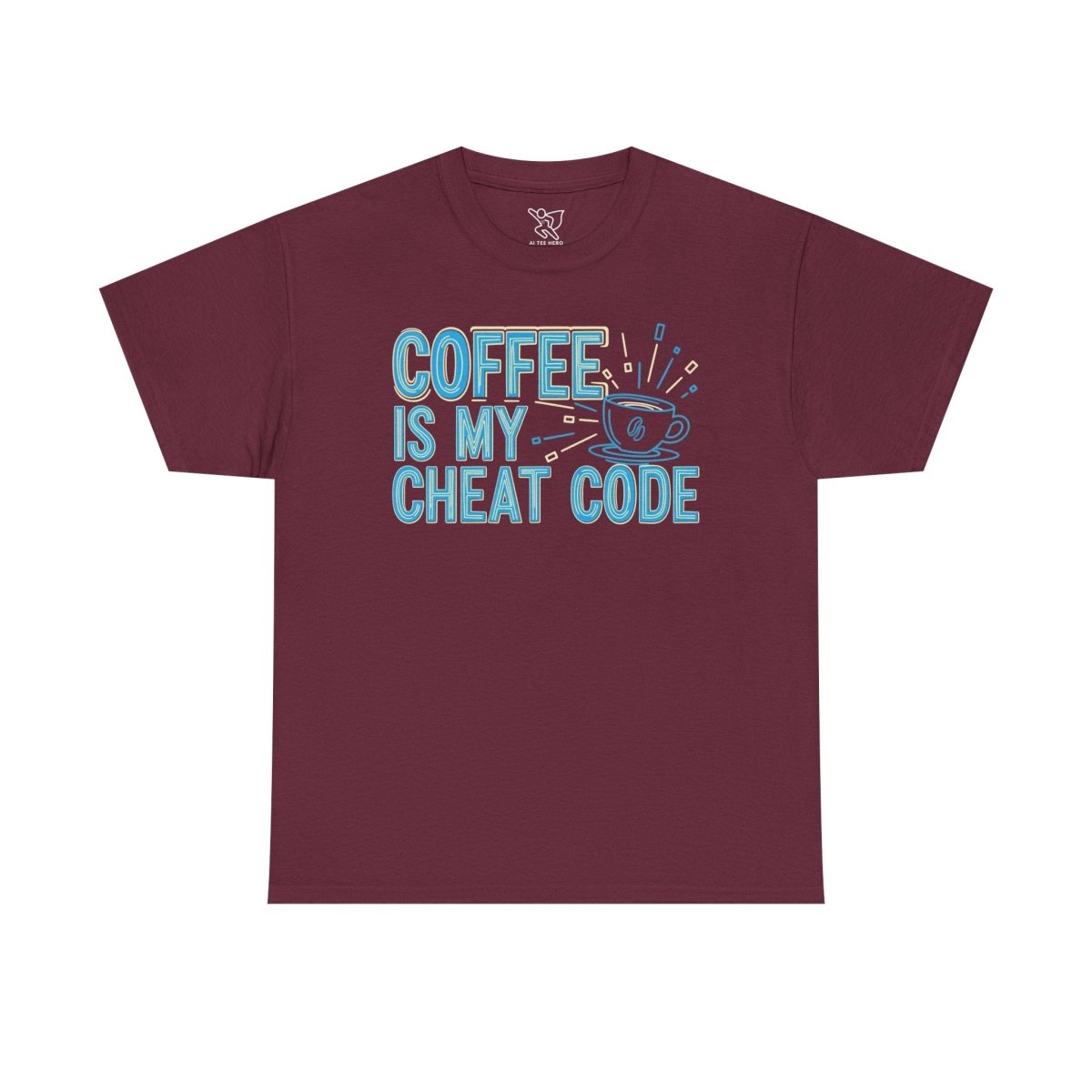 "Coffee is My Cheat Code" CW - 2 Coffee Lover's Unisex Heavy Cotton Tee, Perfect for Casual Wear, Gifts for Friends, Coffee Obsessed, Everyday Comfort - AI Tee Hero