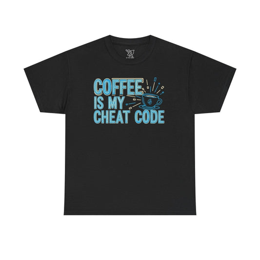 "Coffee is My Cheat Code" CW - 2 Coffee Lover's Unisex Heavy Cotton Tee, Perfect for Casual Wear, Gifts for Friends, Coffee Obsessed, Everyday Comfort - AI Tee Hero