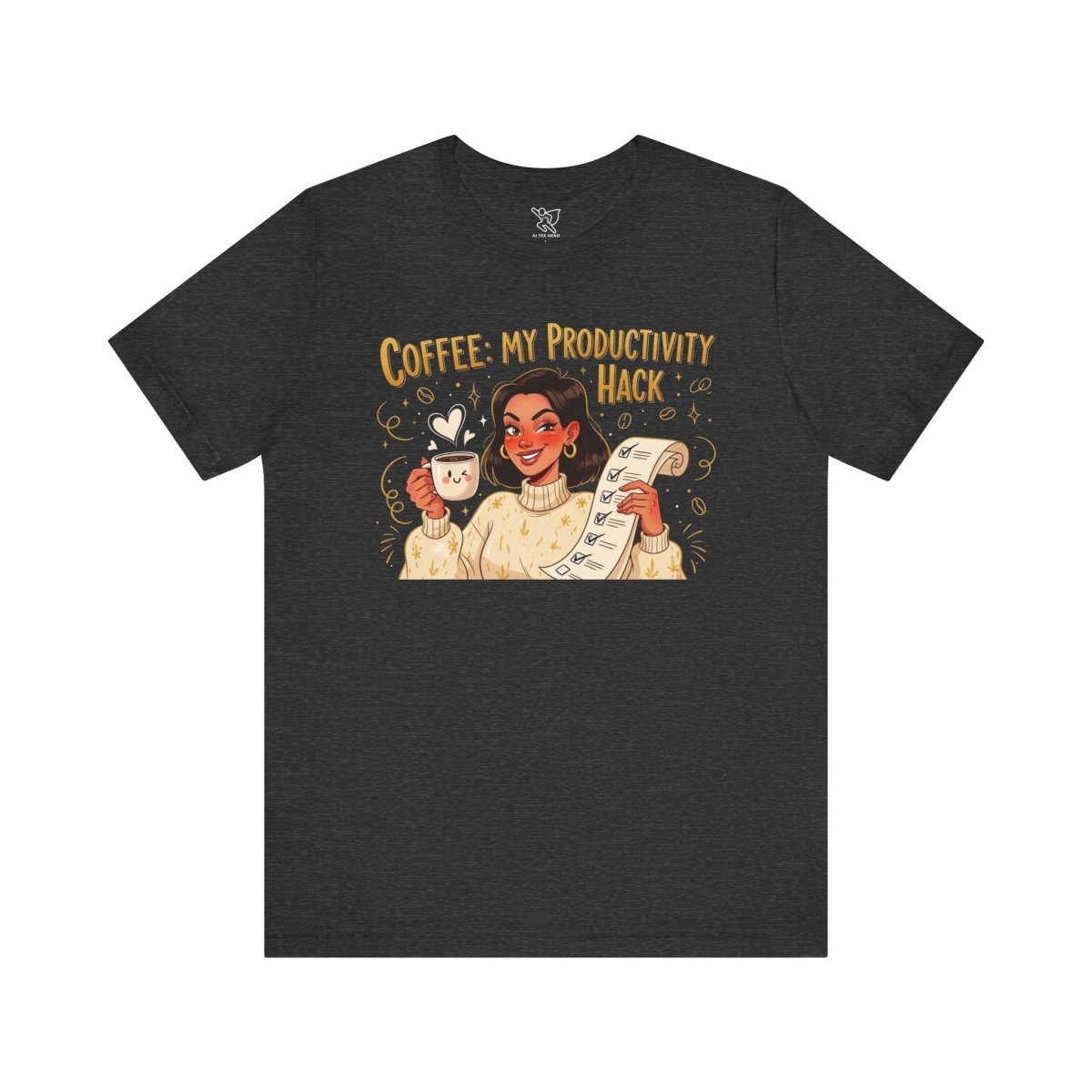 "Coffee: My Productivity Hack" Funny Tee, Gift for Coffee Lovers, Unisex Funny Shirt, Casual Wear, Quirky Gift Idea - AI Tee Hero