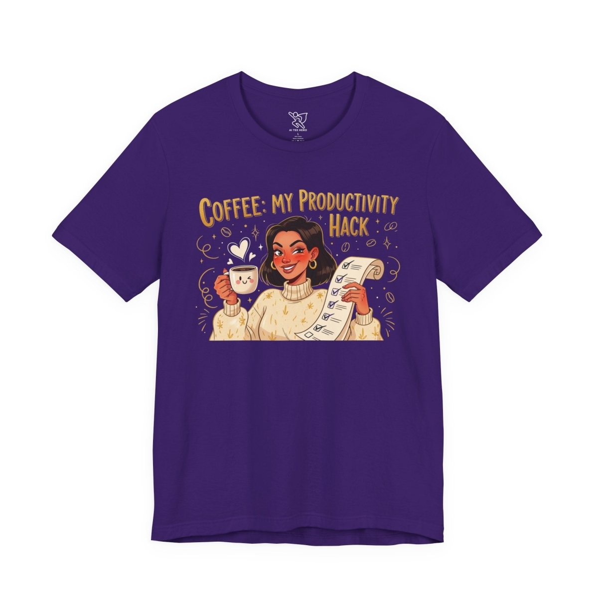 "Coffee: My Productivity Hack" Funny Tee, Gift for Coffee Lovers, Unisex Funny Shirt, Casual Wear, Quirky Gift Idea - AI Tee Hero