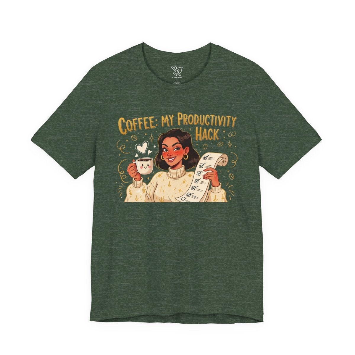 "Coffee: My Productivity Hack" Funny Tee, Gift for Coffee Lovers, Unisex Funny Shirt, Casual Wear, Quirky Gift Idea - AI Tee Hero