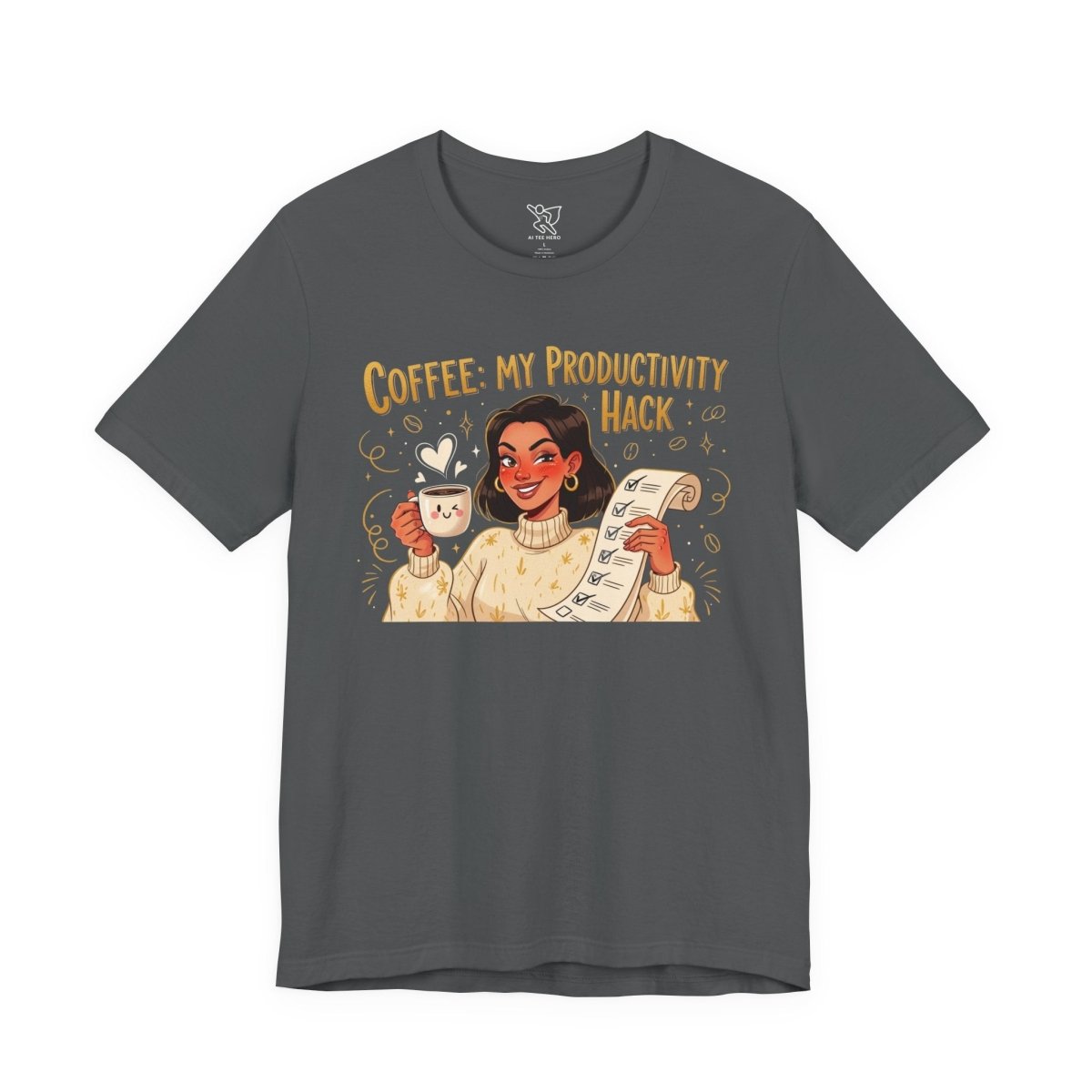 "Coffee: My Productivity Hack" Funny Tee, Gift for Coffee Lovers, Unisex Funny Shirt, Casual Wear, Quirky Gift Idea - AI Tee Hero
