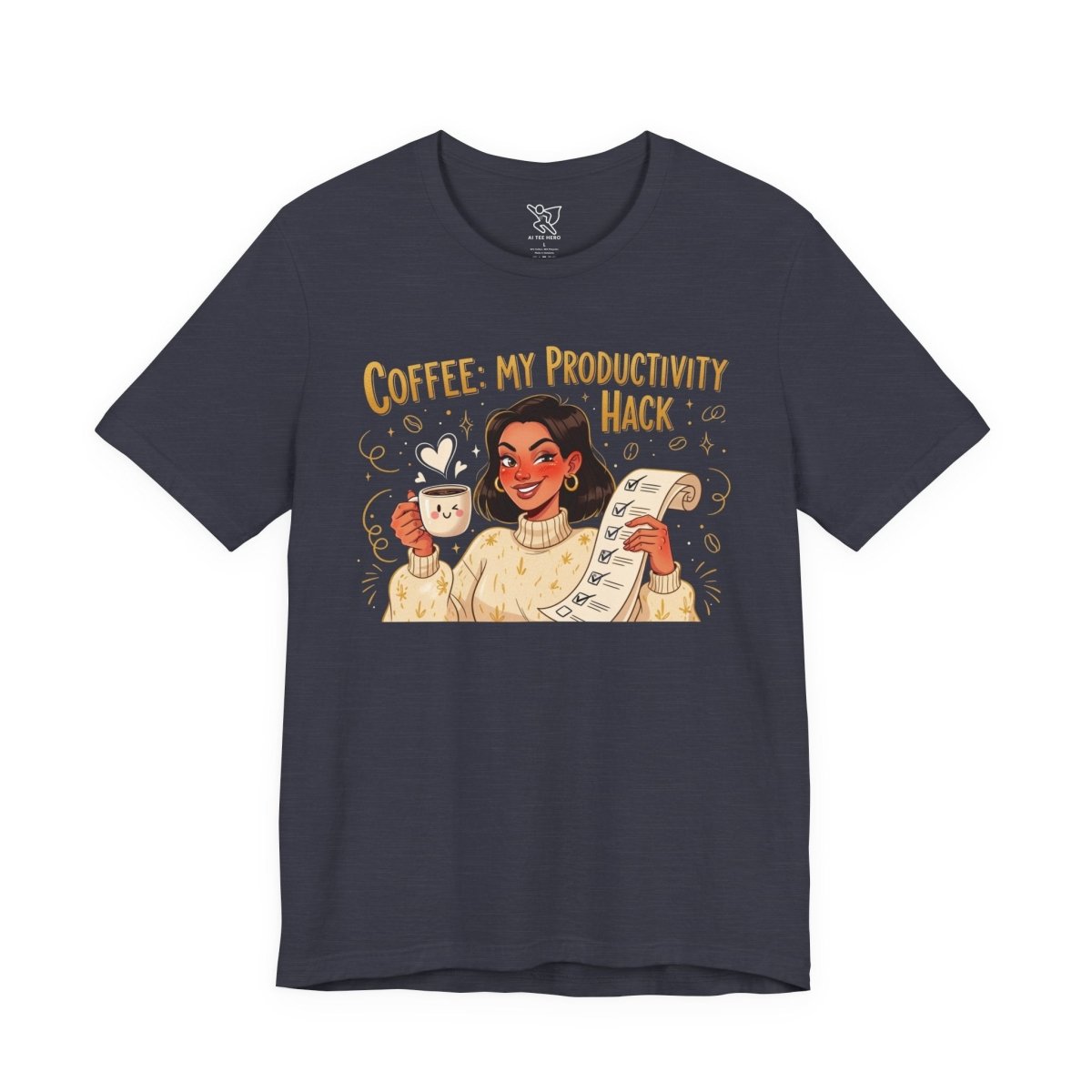"Coffee: My Productivity Hack" Funny Tee, Gift for Coffee Lovers, Unisex Funny Shirt, Casual Wear, Quirky Gift Idea - AI Tee Hero