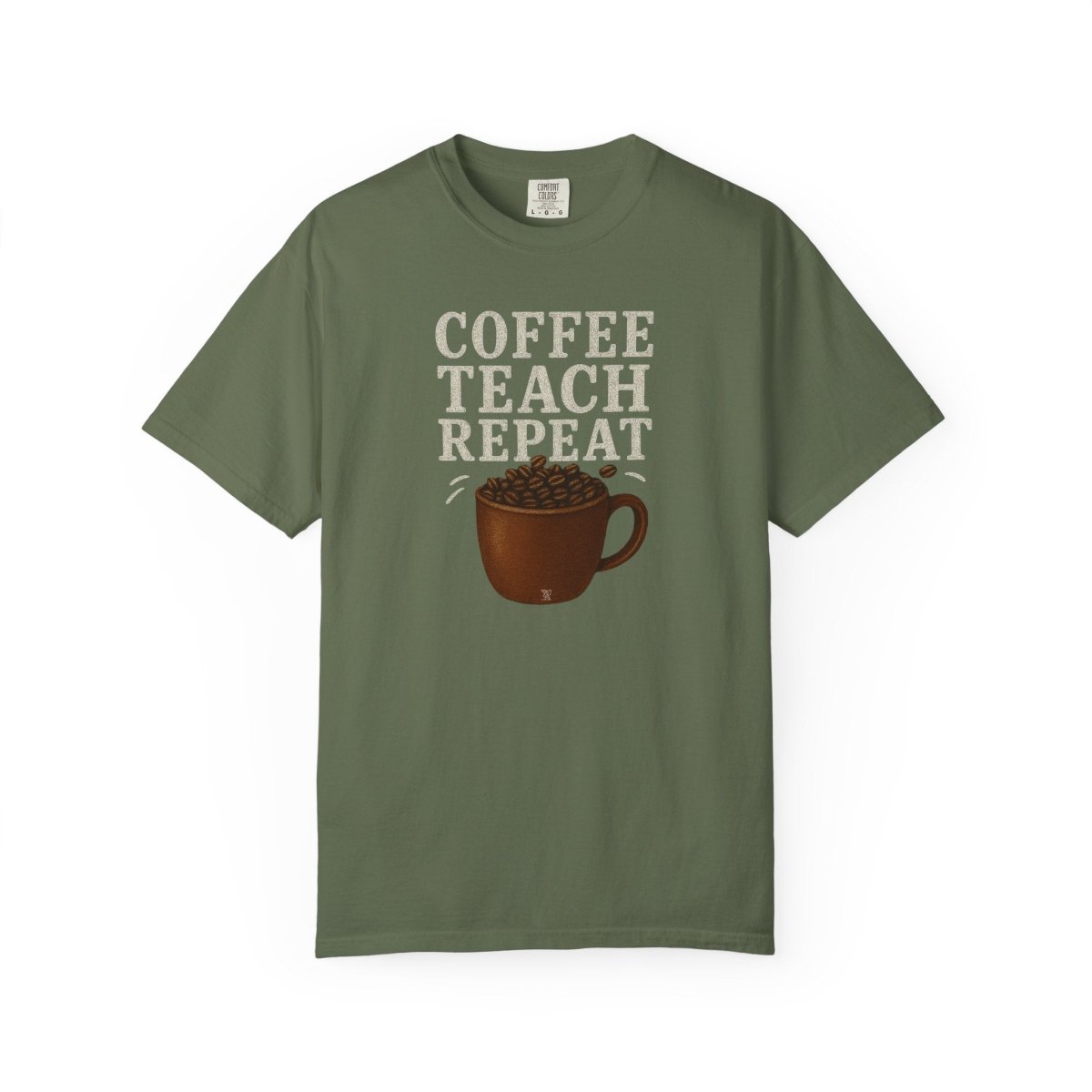"Coffee.Teach.Repeat" CW - 1 Teacher T-Shirt, Gift for Educators, Back to School Tee, Funny Teacher Apparel, Unisex Graphic Shirt, Coffee Lovers Gift - AI Tee Hero