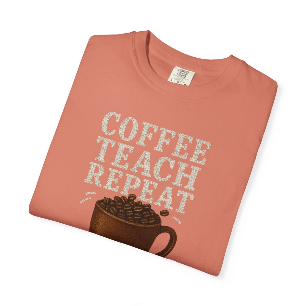 "Coffee.Teach.Repeat" CW - 1 Teacher T-Shirt, Gift for Educators, Back to School Tee, Funny Teacher Apparel, Unisex Graphic Shirt, Coffee Lovers Gift - AI Tee Hero
