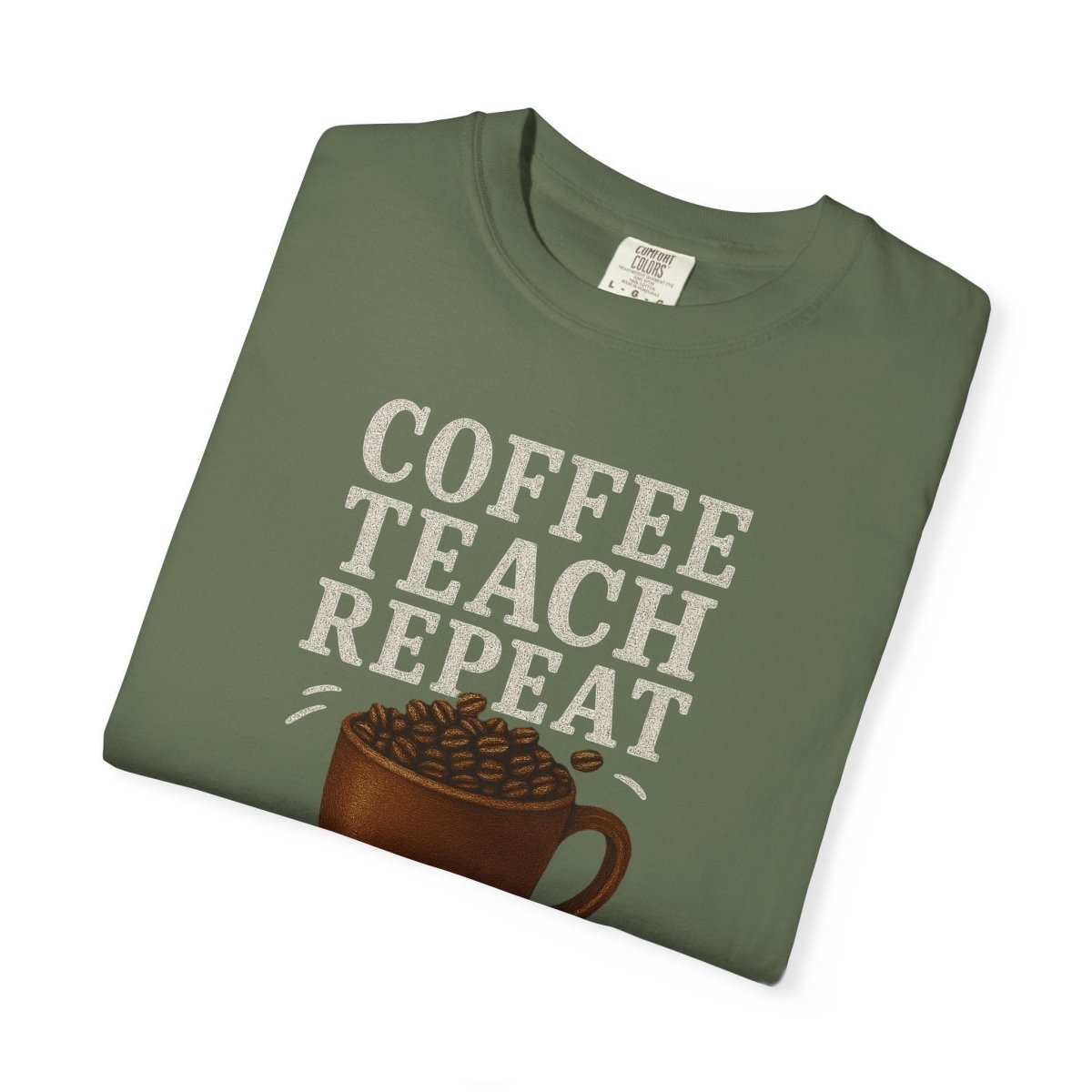 "Coffee.Teach.Repeat" CW - 1 Teacher T-Shirt, Gift for Educators, Back to School Tee, Funny Teacher Apparel, Unisex Graphic Shirt, Coffee Lovers Gift - AI Tee Hero
