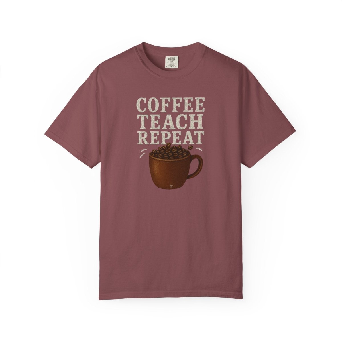 "Coffee.Teach.Repeat" CW - 1 Teacher T-Shirt, Gift for Educators, Back to School Tee, Funny Teacher Apparel, Unisex Graphic Shirt, Coffee Lovers Gift - AI Tee Hero