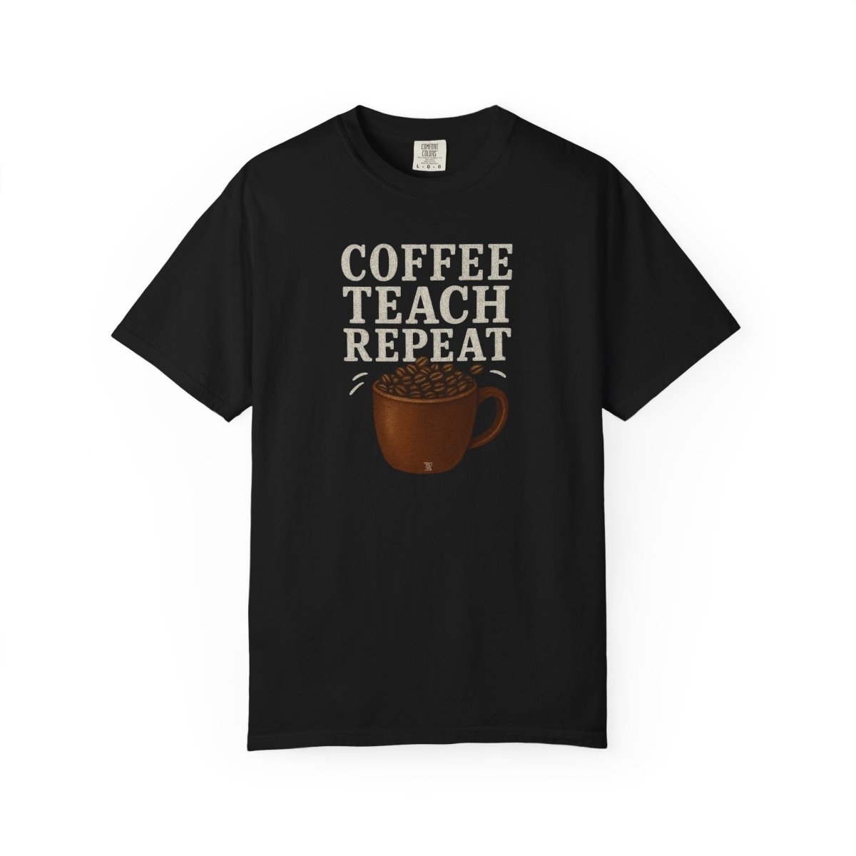 "Coffee.Teach.Repeat" CW - 1 Teacher T-Shirt, Gift for Educators, Back to School Tee, Funny Teacher Apparel, Unisex Graphic Shirt, Coffee Lovers Gift - AI Tee Hero