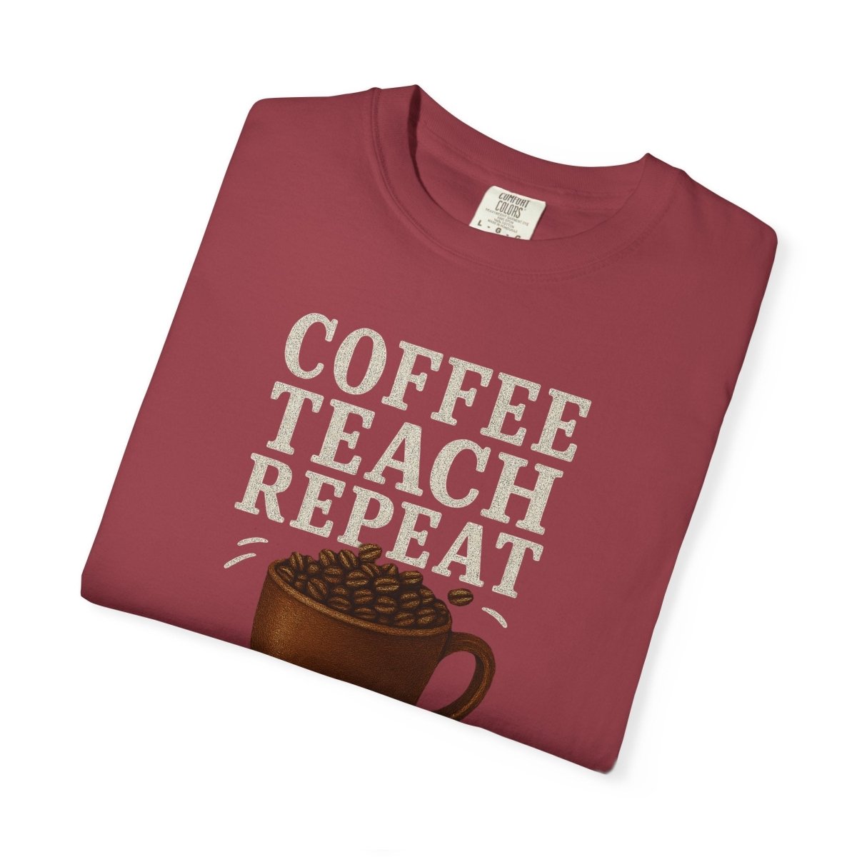 "Coffee.Teach.Repeat" CW - 1 Teacher T-Shirt, Gift for Educators, Back to School Tee, Funny Teacher Apparel, Unisex Graphic Shirt, Coffee Lovers Gift - AI Tee Hero