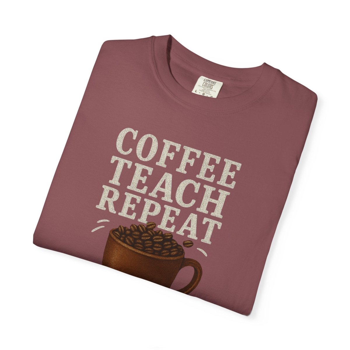 "Coffee.Teach.Repeat" CW - 1 Teacher T-Shirt, Gift for Educators, Back to School Tee, Funny Teacher Apparel, Unisex Graphic Shirt, Coffee Lovers Gift - AI Tee Hero