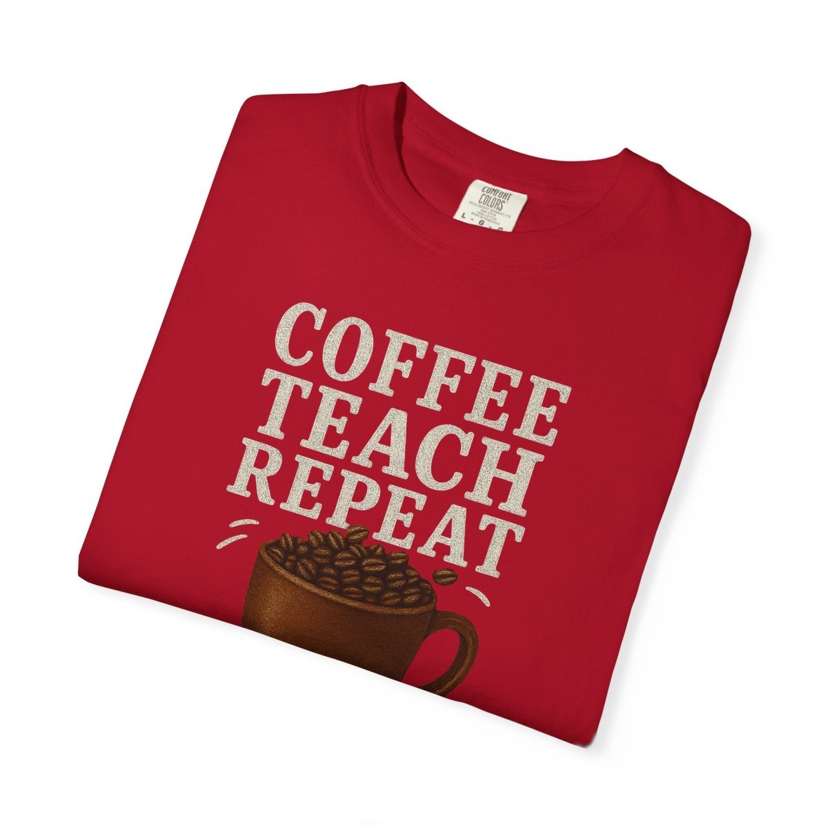 "Coffee.Teach.Repeat" CW - 1 Teacher T-Shirt, Gift for Educators, Back to School Tee, Funny Teacher Apparel, Unisex Graphic Shirt, Coffee Lovers Gift - AI Tee Hero