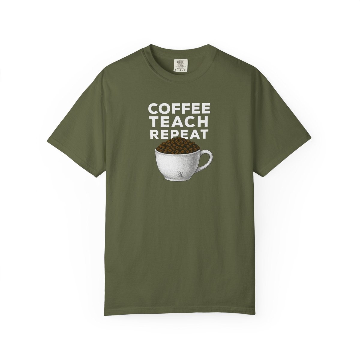"Coffee.Teach.Repeat" CW - 2 Teacher T-Shirt, Gift for Educators, Back to School Tee, Funny Teacher Apparel, Unisex Graphic Shirt, Coffee Lovers Gift - AI Tee Hero
