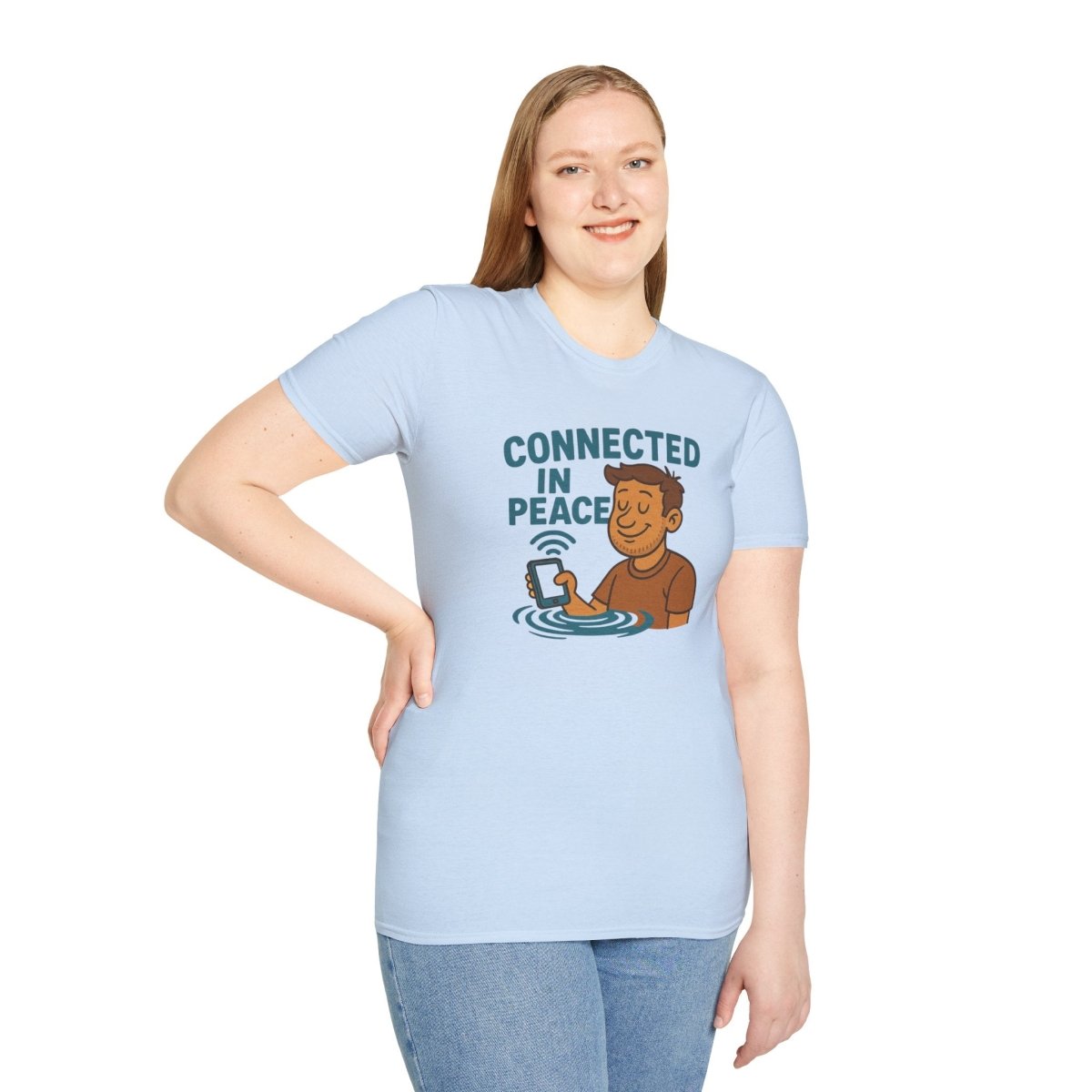 "Connected in Peace" Unisex Shirt, Relaxed Vibe Tee, Chill Casual Wear, Gift for Mindfulness Lovers, Summer Fashion - MINDSet Collection - AI Tee Hero