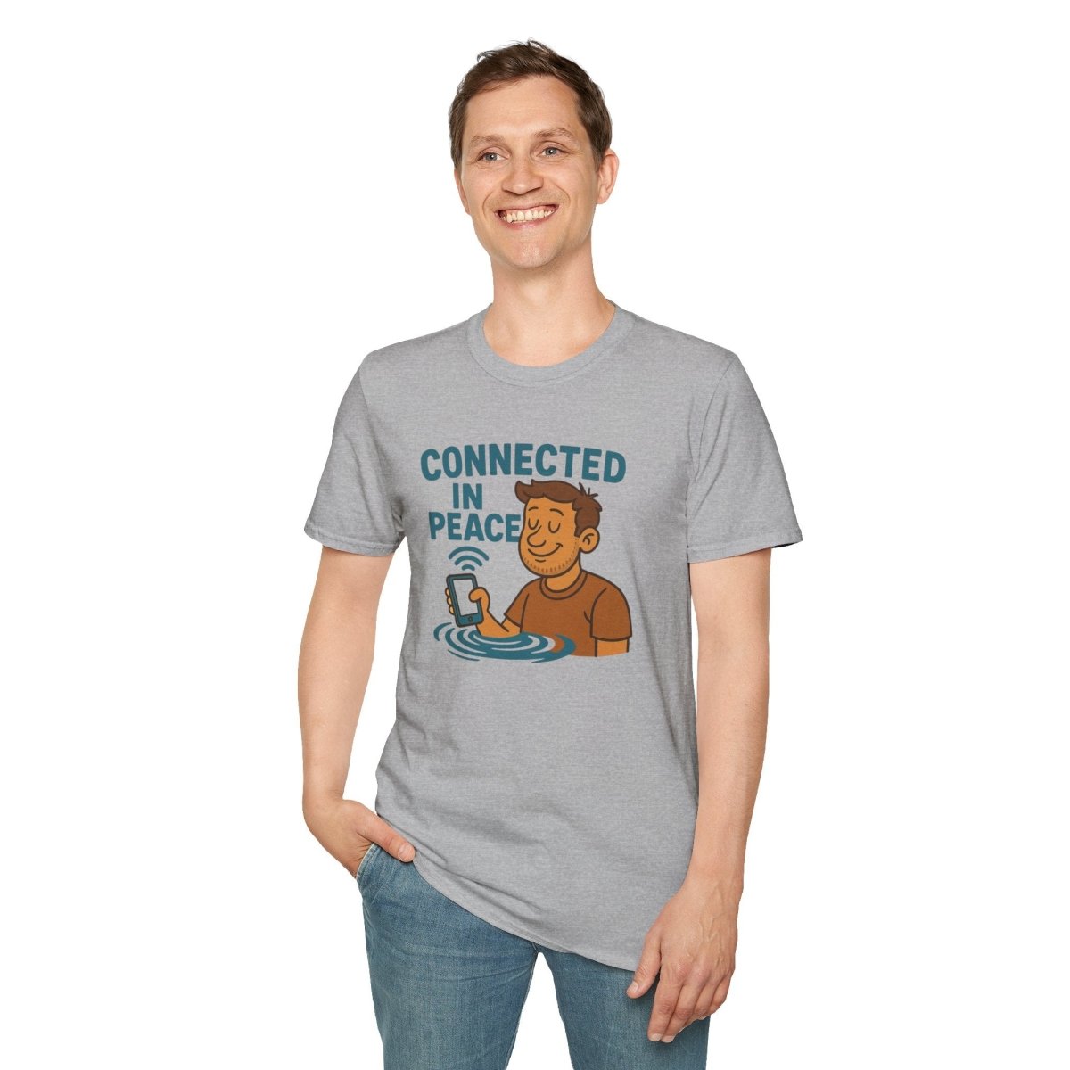 "Connected in Peace" Unisex Shirt, Relaxed Vibe Tee, Chill Casual Wear, Gift for Mindfulness Lovers, Summer Fashion - MINDSet Collection - AI Tee Hero