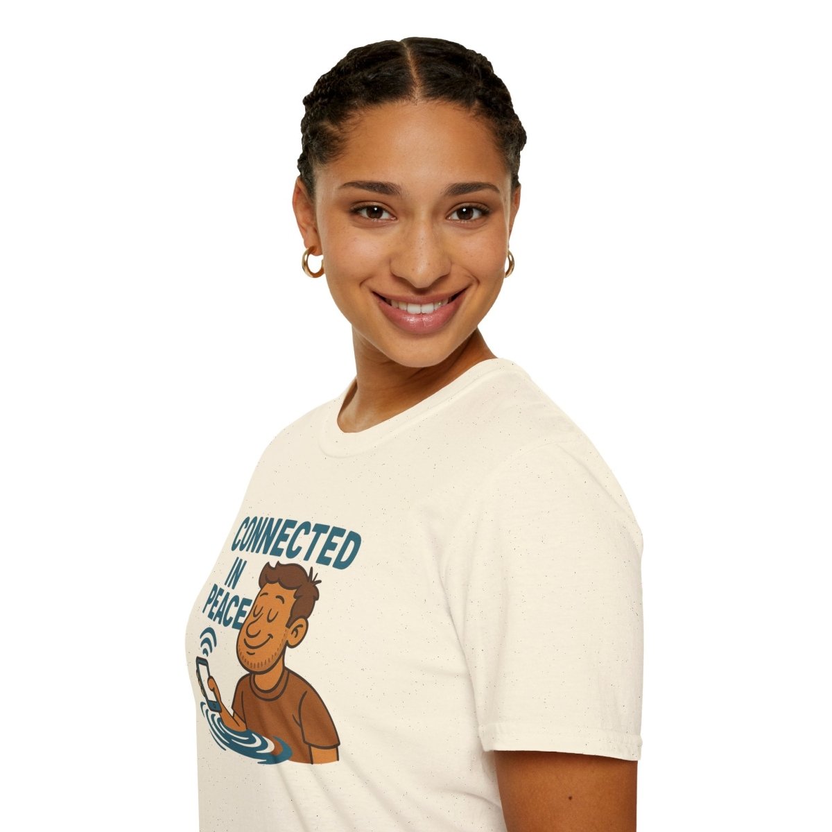 "Connected in Peace" Unisex Shirt, Relaxed Vibe Tee, Chill Casual Wear, Gift for Mindfulness Lovers, Summer Fashion - MINDSet Collection - AI Tee Hero