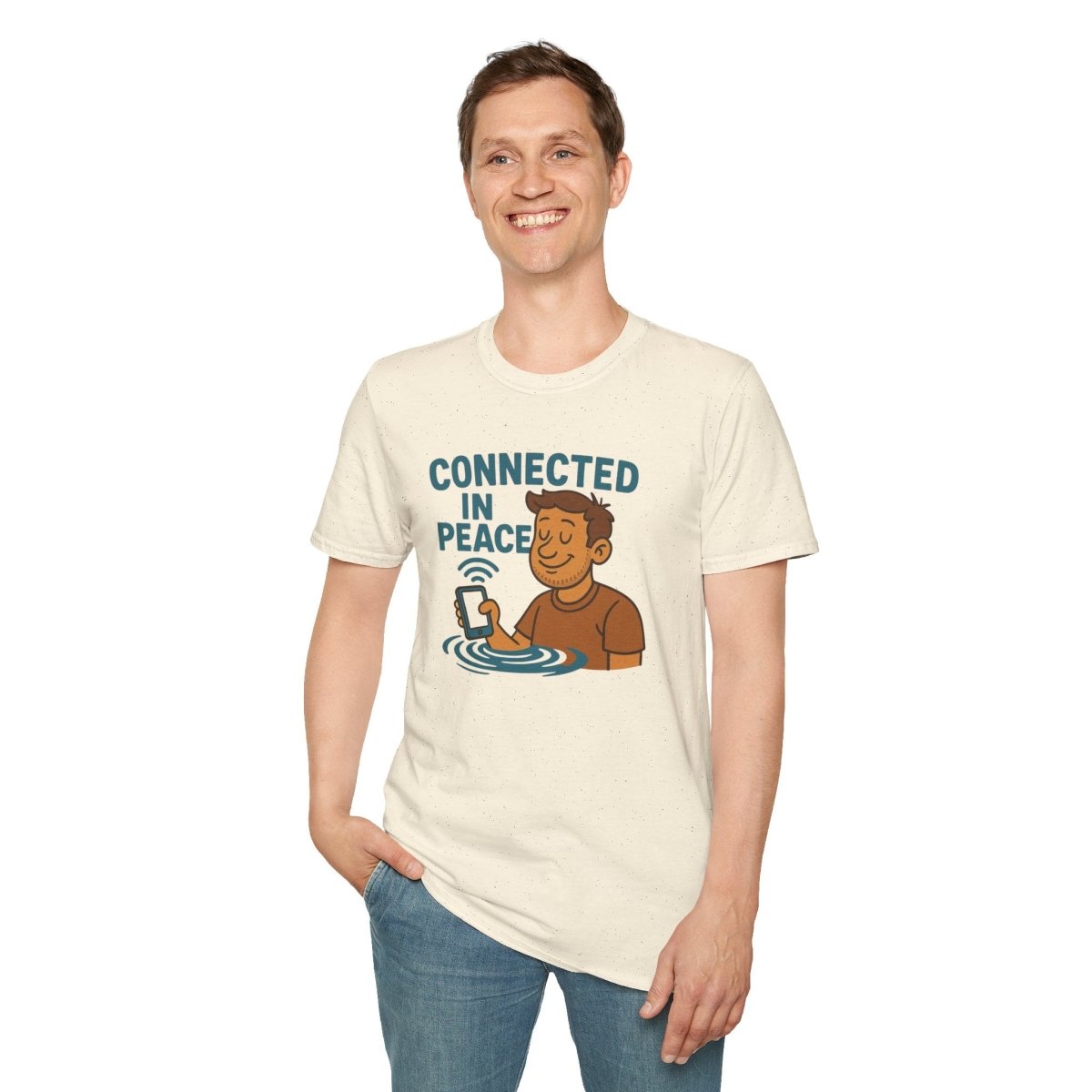 "Connected in Peace" Unisex Shirt, Relaxed Vibe Tee, Chill Casual Wear, Gift for Mindfulness Lovers, Summer Fashion - MINDSet Collection - AI Tee Hero