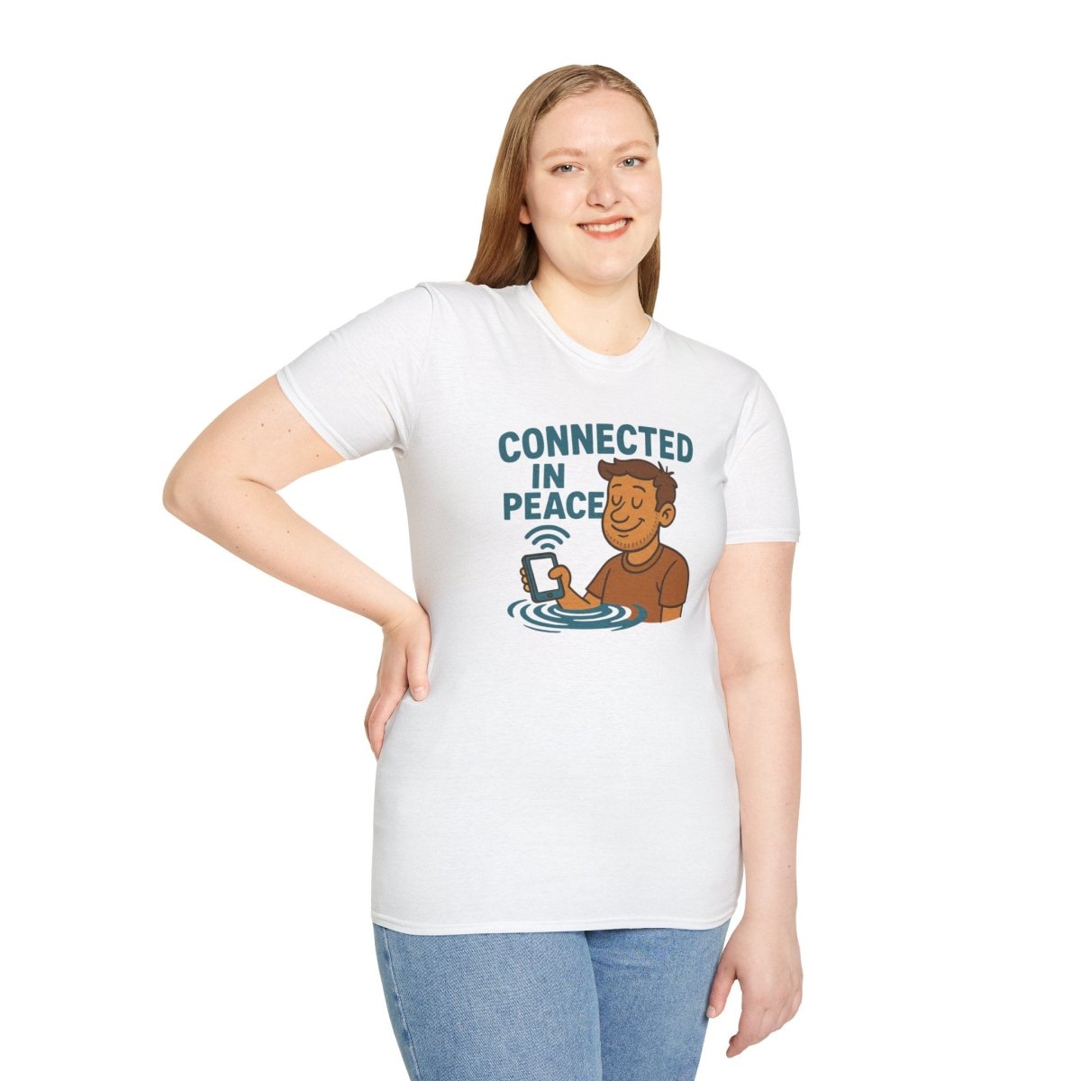 "Connected in Peace" Unisex Shirt, Relaxed Vibe Tee, Chill Casual Wear, Gift for Mindfulness Lovers, Summer Fashion - MINDSet Collection - AI Tee Hero