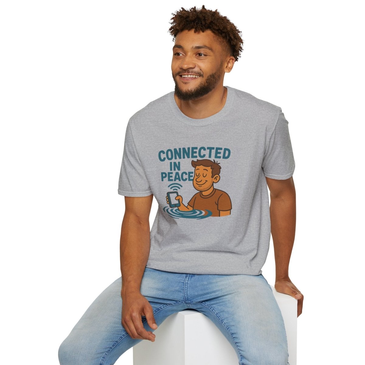"Connected in Peace" Unisex Shirt, Relaxed Vibe Tee, Chill Casual Wear, Gift for Mindfulness Lovers, Summer Fashion - MINDSet Collection - AI Tee Hero