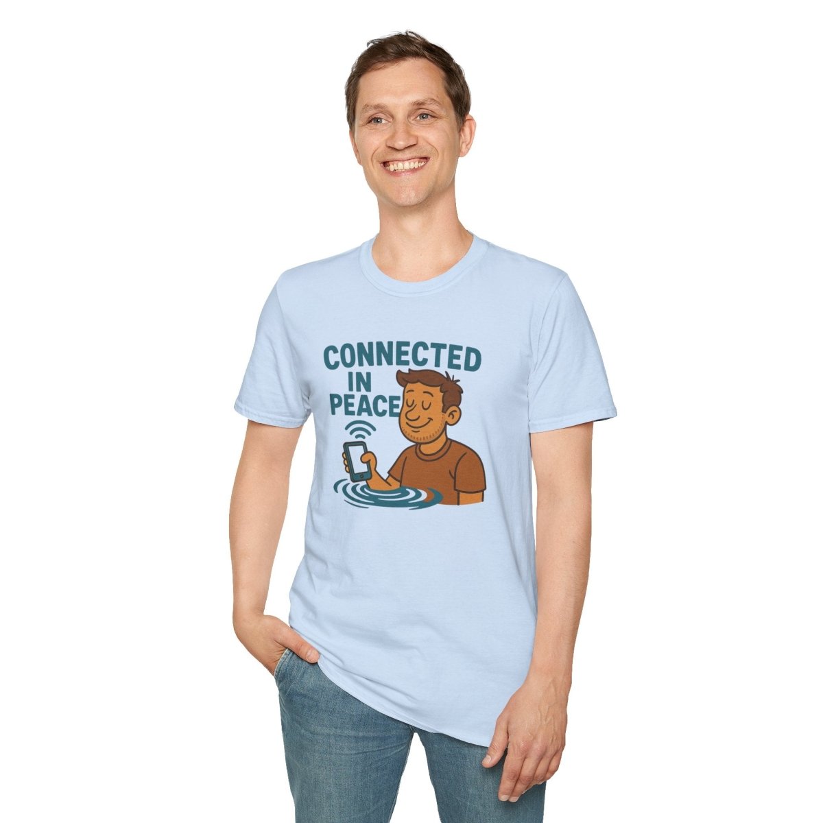 "Connected in Peace" Unisex Shirt, Relaxed Vibe Tee, Chill Casual Wear, Gift for Mindfulness Lovers, Summer Fashion - MINDSet Collection - AI Tee Hero