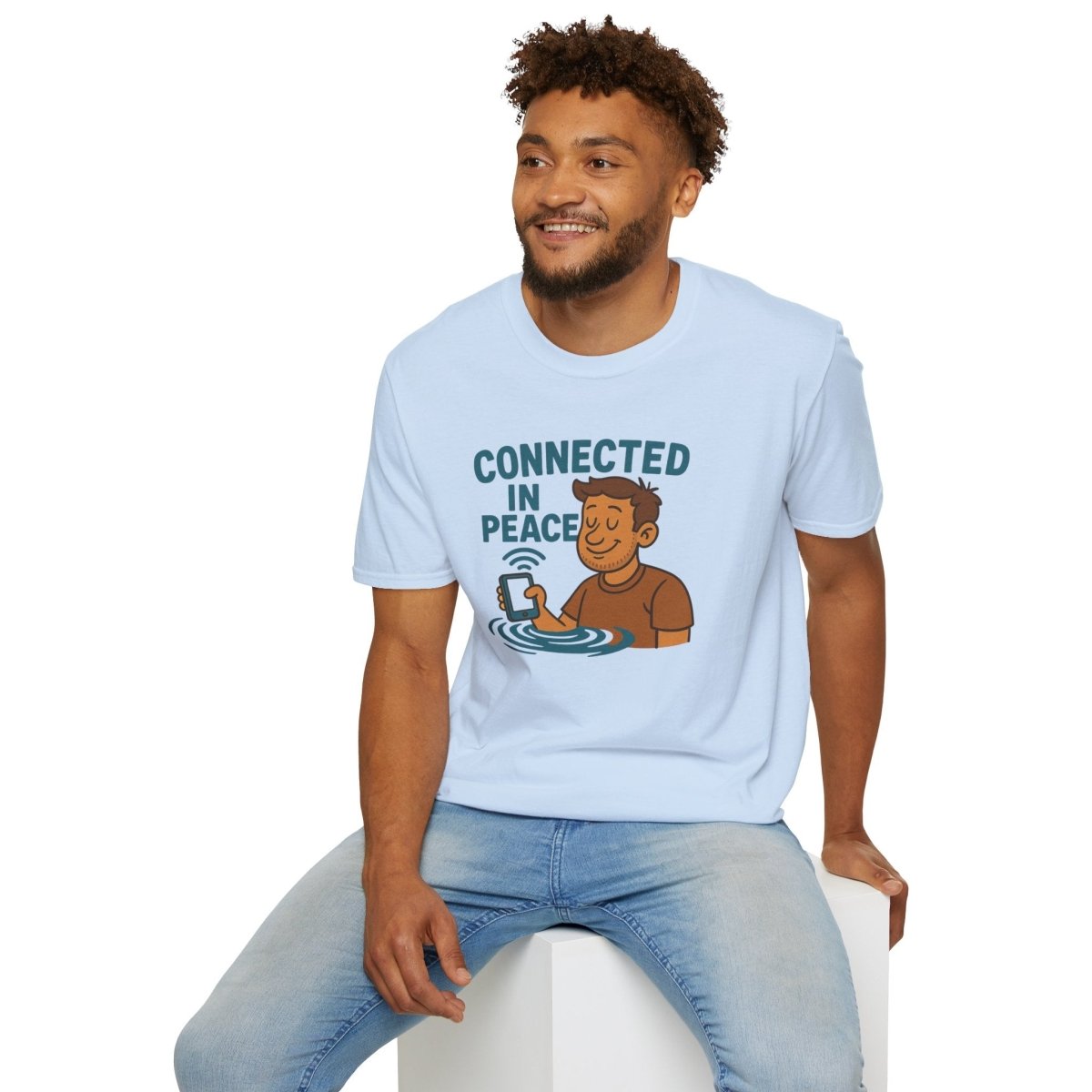 "Connected in Peace" Unisex Shirt, Relaxed Vibe Tee, Chill Casual Wear, Gift for Mindfulness Lovers, Summer Fashion - MINDSet Collection - AI Tee Hero