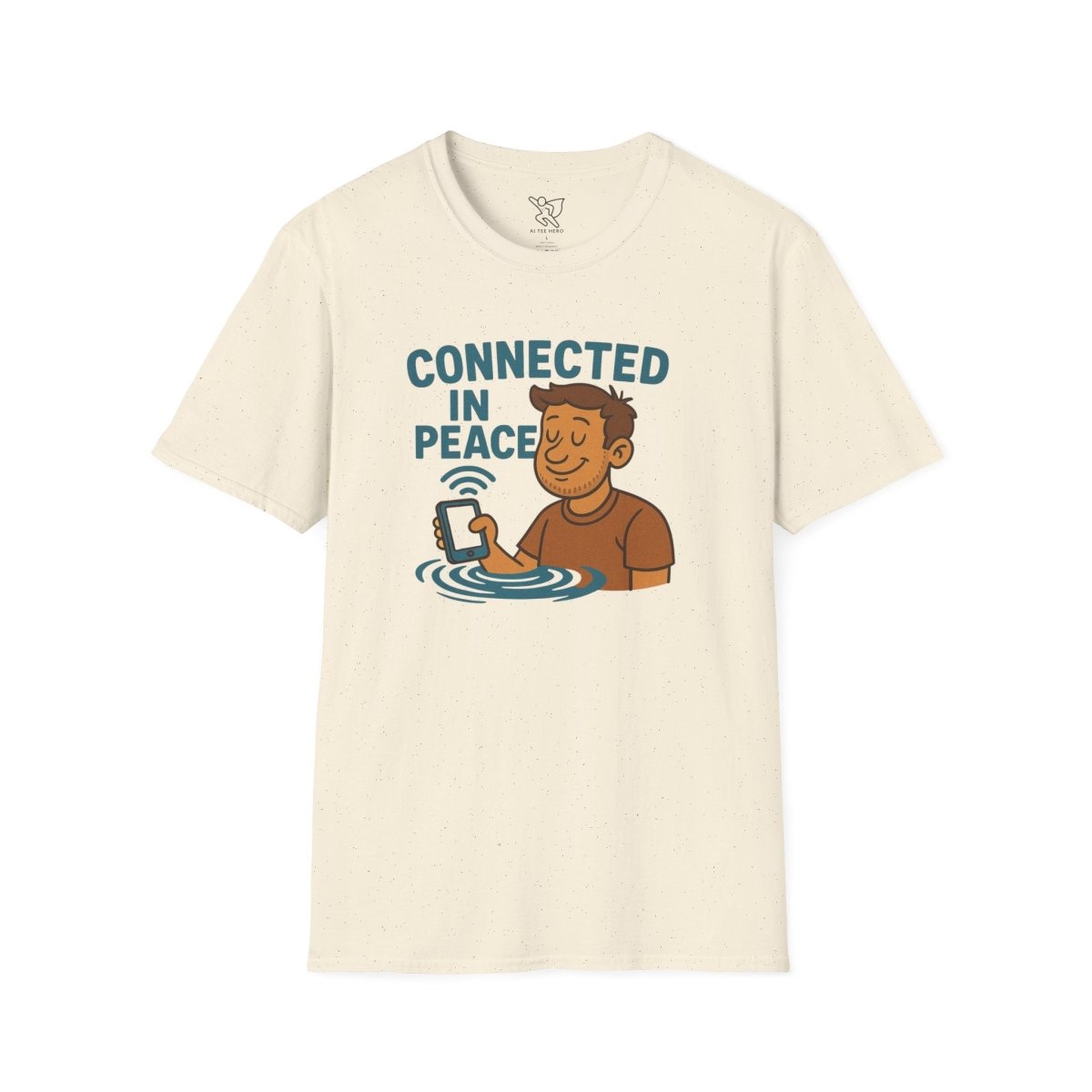 "Connected in Peace" Unisex Shirt, Relaxed Vibe Tee, Chill Casual Wear, Gift for Mindfulness Lovers, Summer Fashion - MINDSet Collection - AI Tee Hero